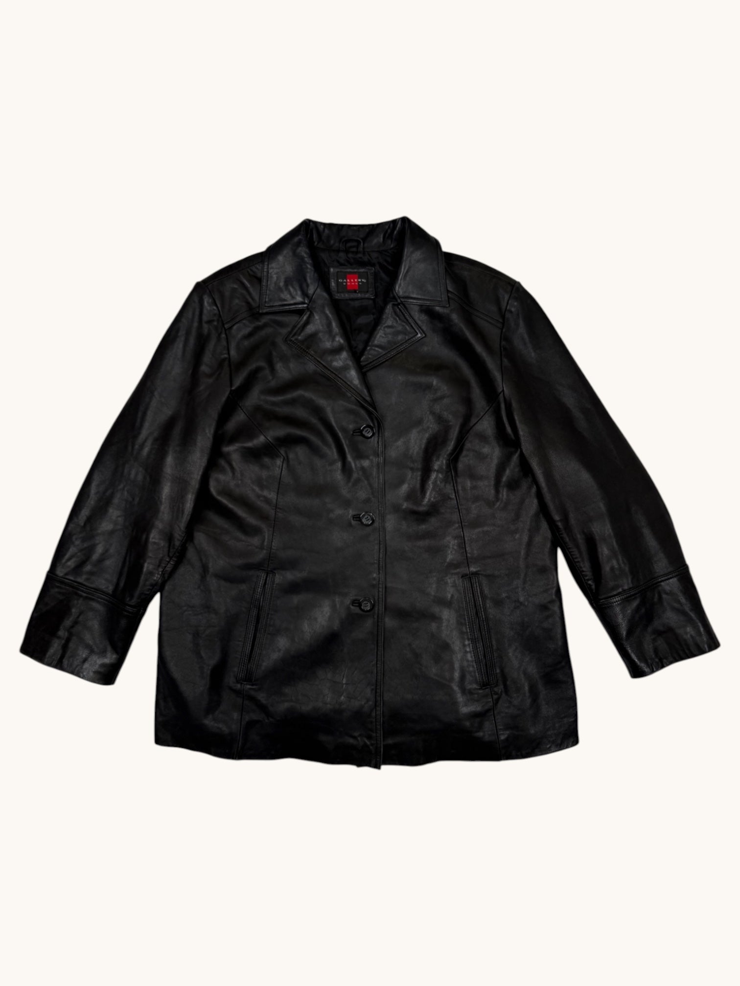 00s Gallery Woman Black Leather Jacket