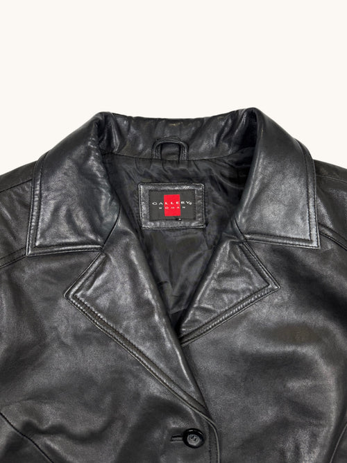 00s Gallery Woman Black Leather Jacket