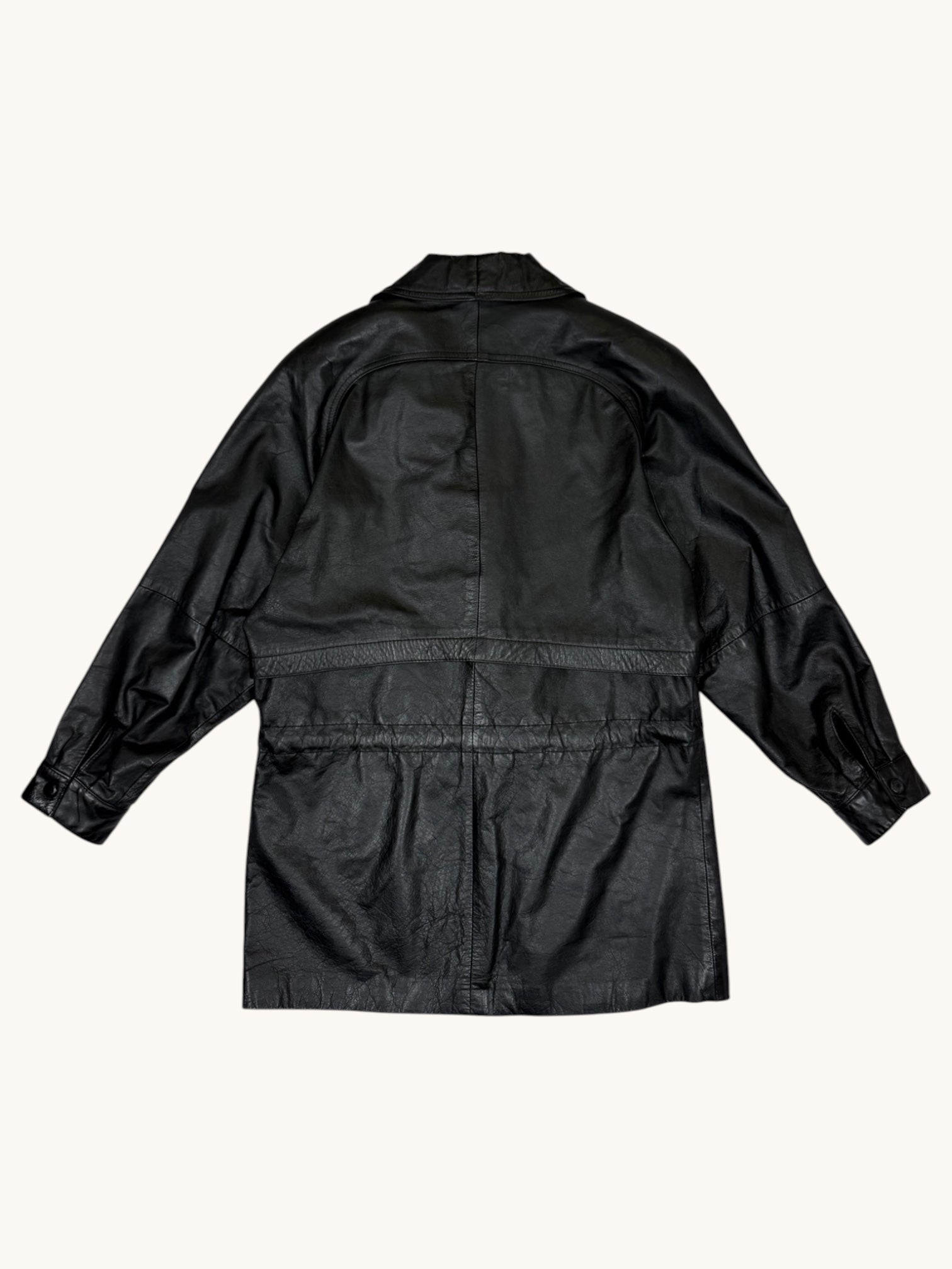 90s Wilsons Leather Black Leather Jacket - S