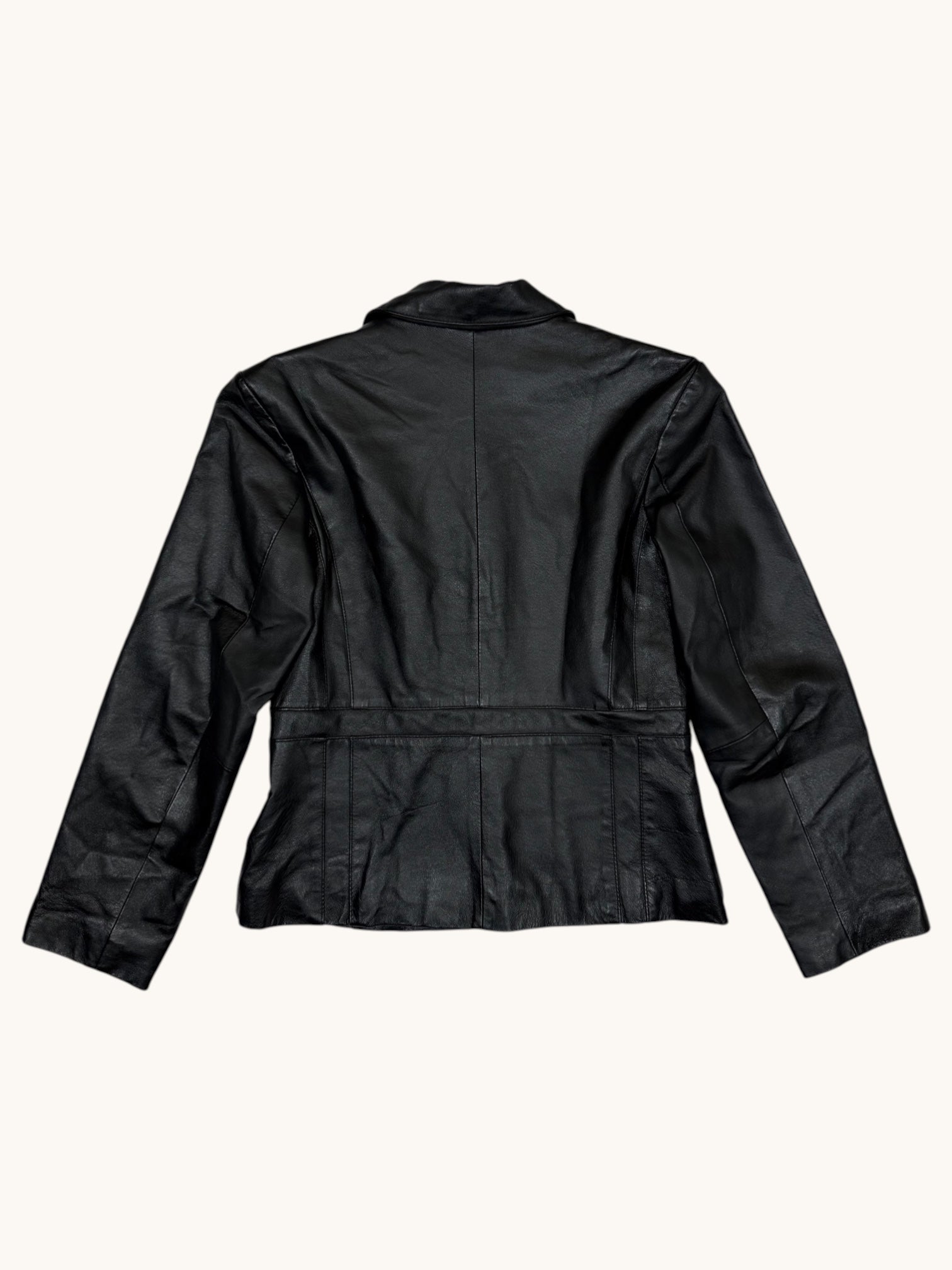 00s KC Collections Black Leather Jacket - M
