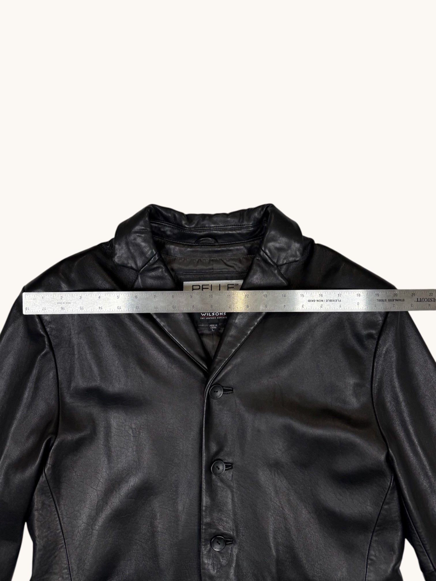90s Wilsons Leather Pelle Studio Black Leather Jacket - L