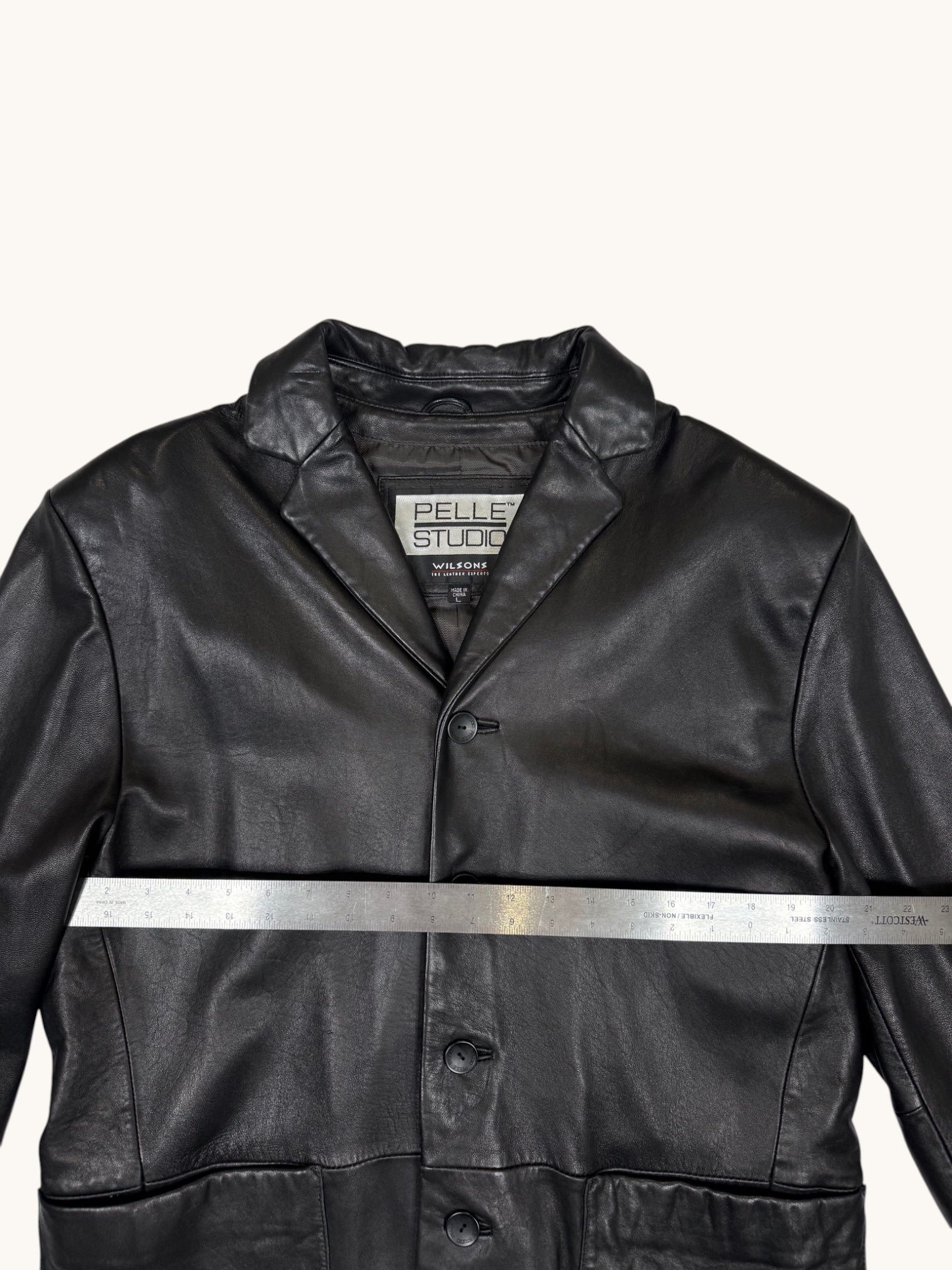 90s Wilsons Leather Pelle Studio Black Leather Jacket - L