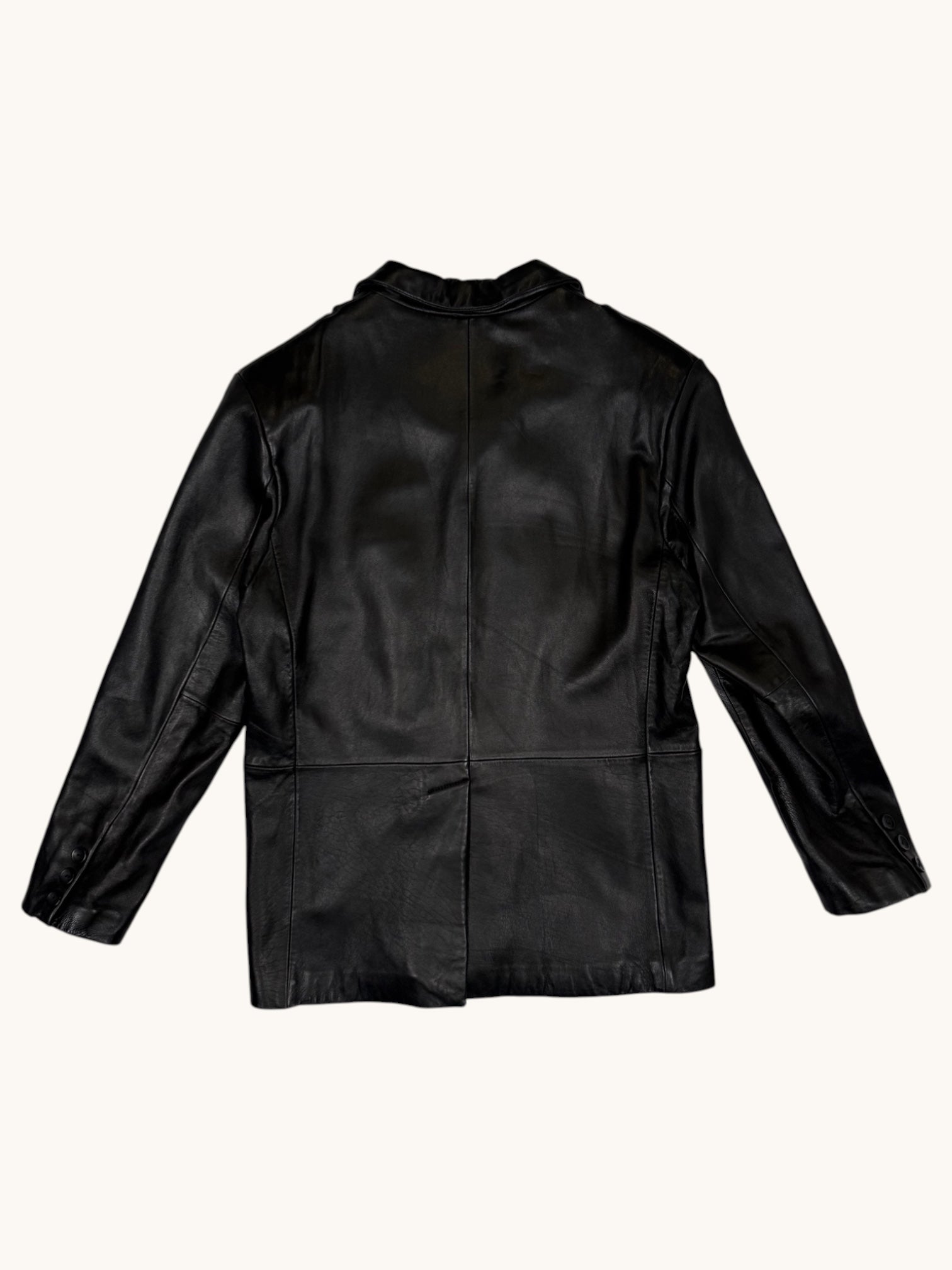90s Wilsons Leather Pelle Studio Black Leather Jacket - L