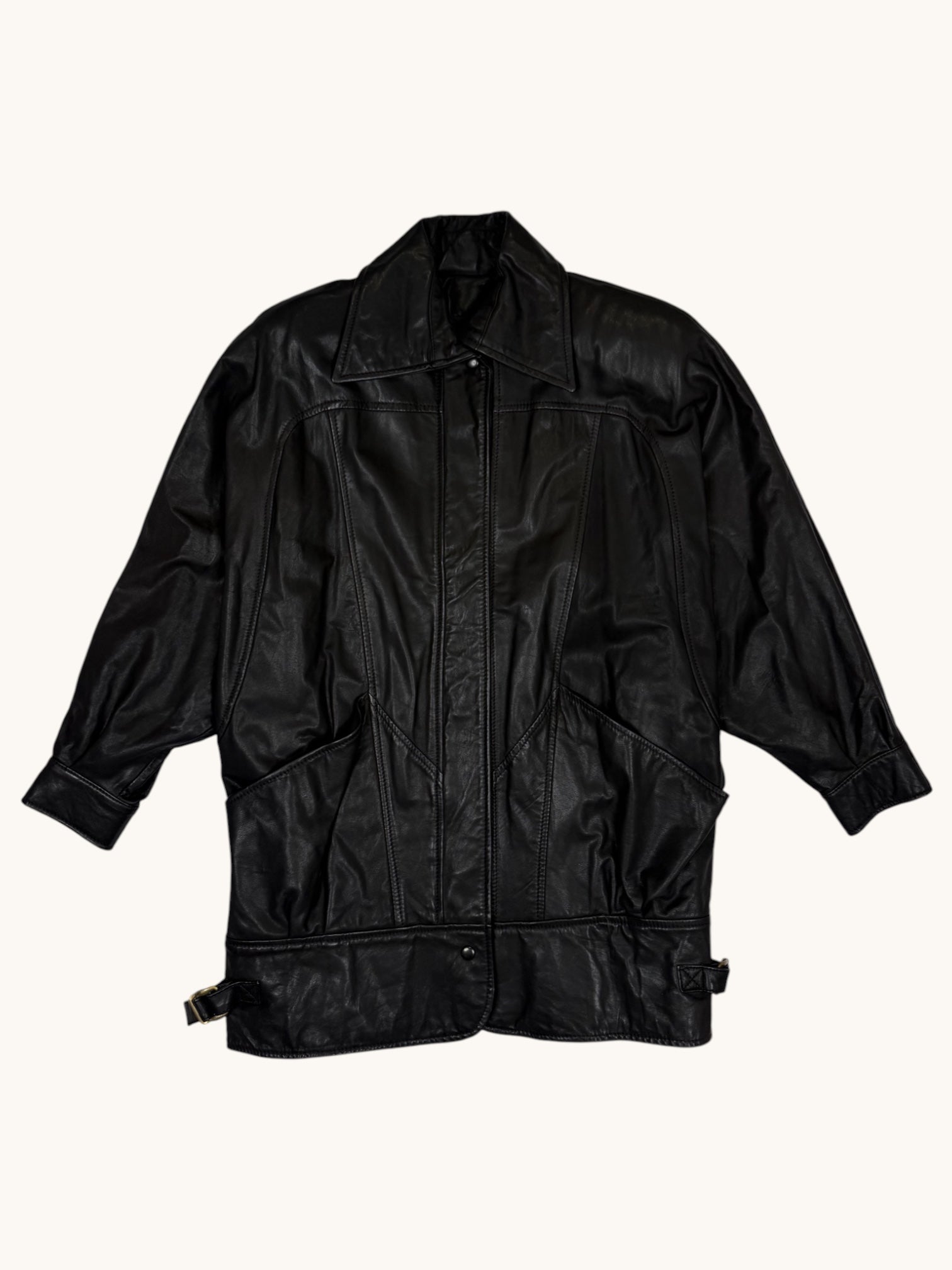90s Gino di Giorgio Black Leather Jacket - M