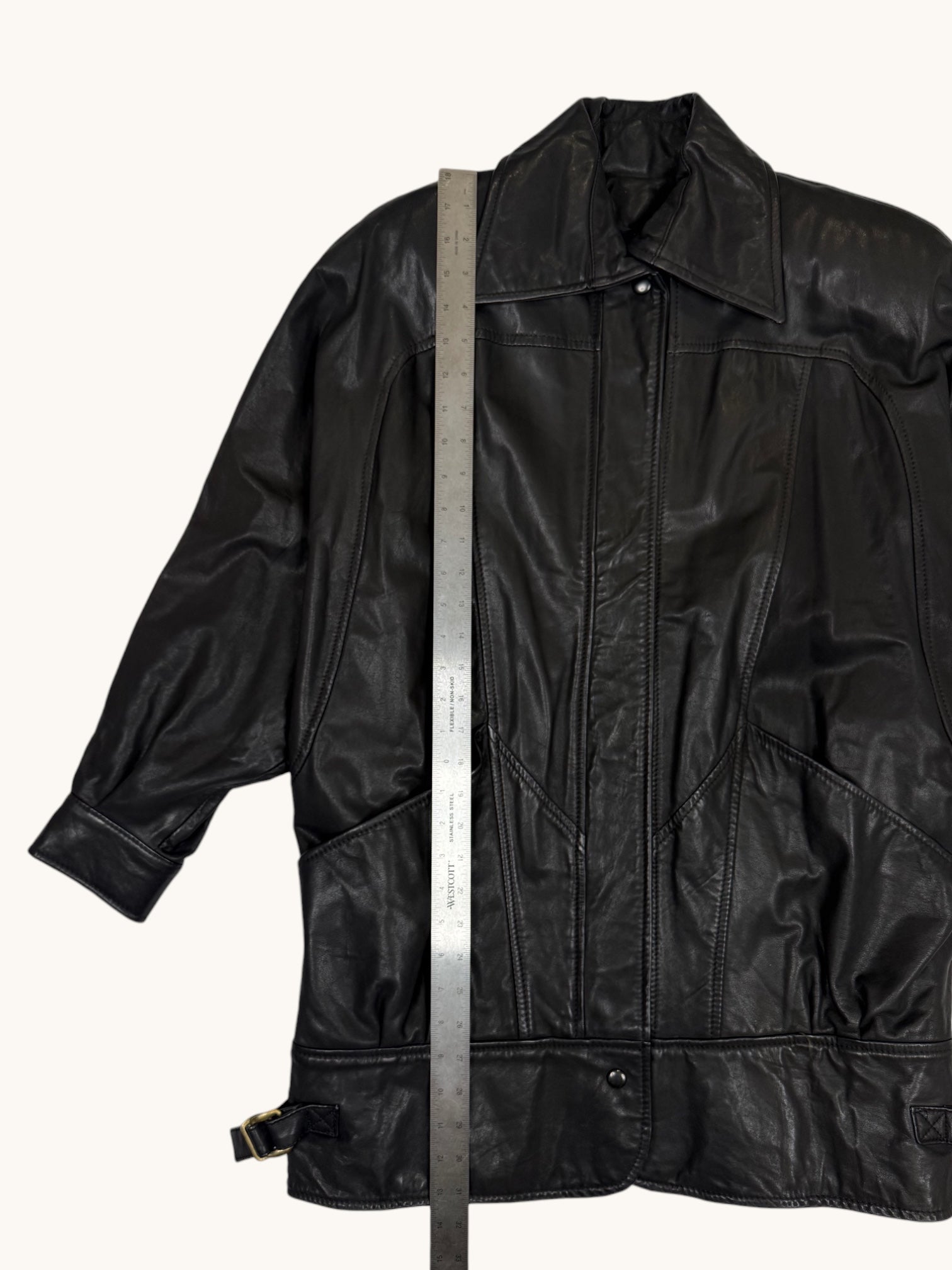 90s Gino di Giorgio Black Leather Jacket - M