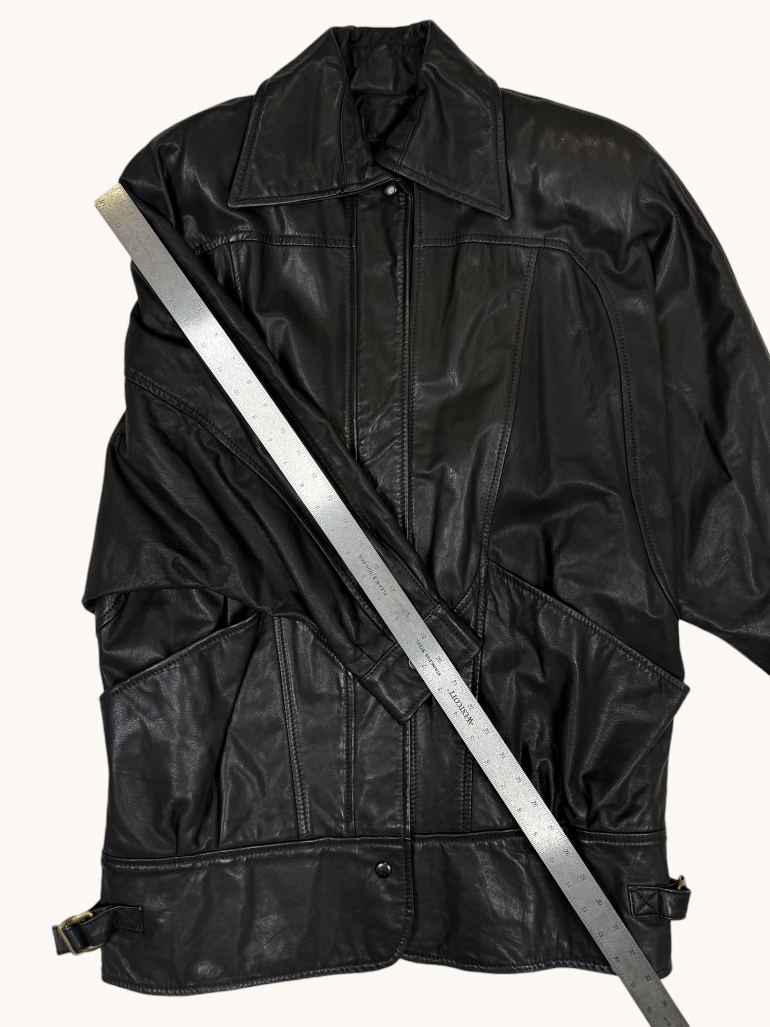 90s Gino di Giorgio Black Leather Jacket - M