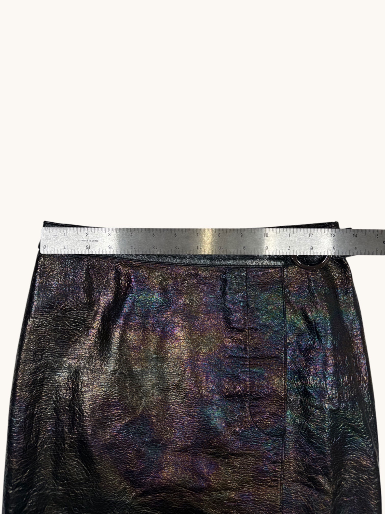 90s Fendi Multicolor Leather Skirt - 40