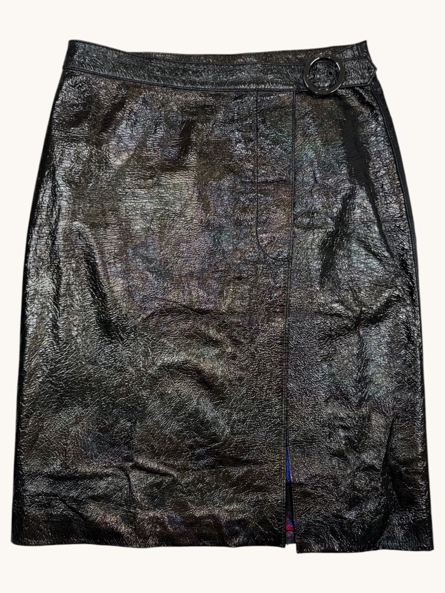 90s Fendi Multicolor Leather Skirt - 40
