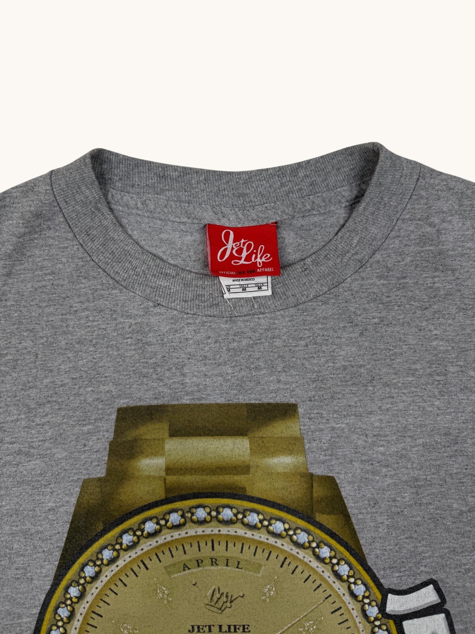 00s Jet Life Gray Clock Graphic Tee - M
