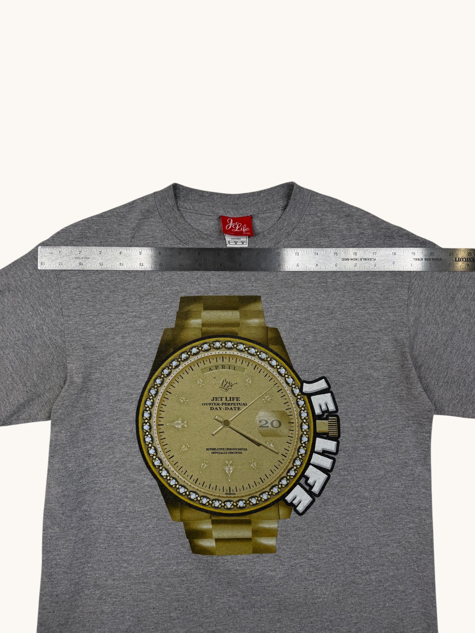 00s Jet Life Gray Clock Graphic Tee - M