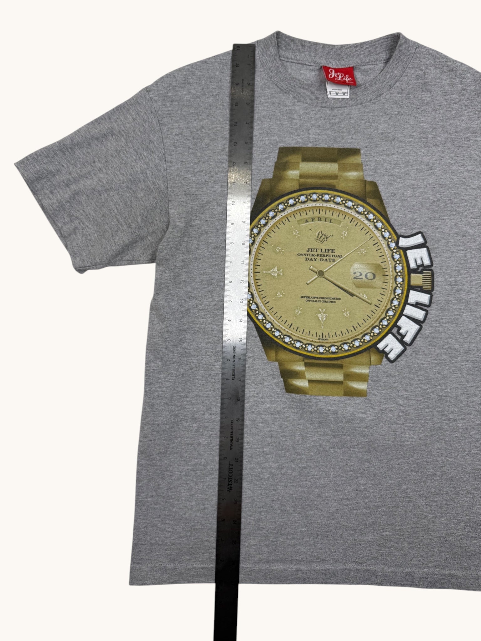 00s Jet Life Gray Clock Graphic Tee - M