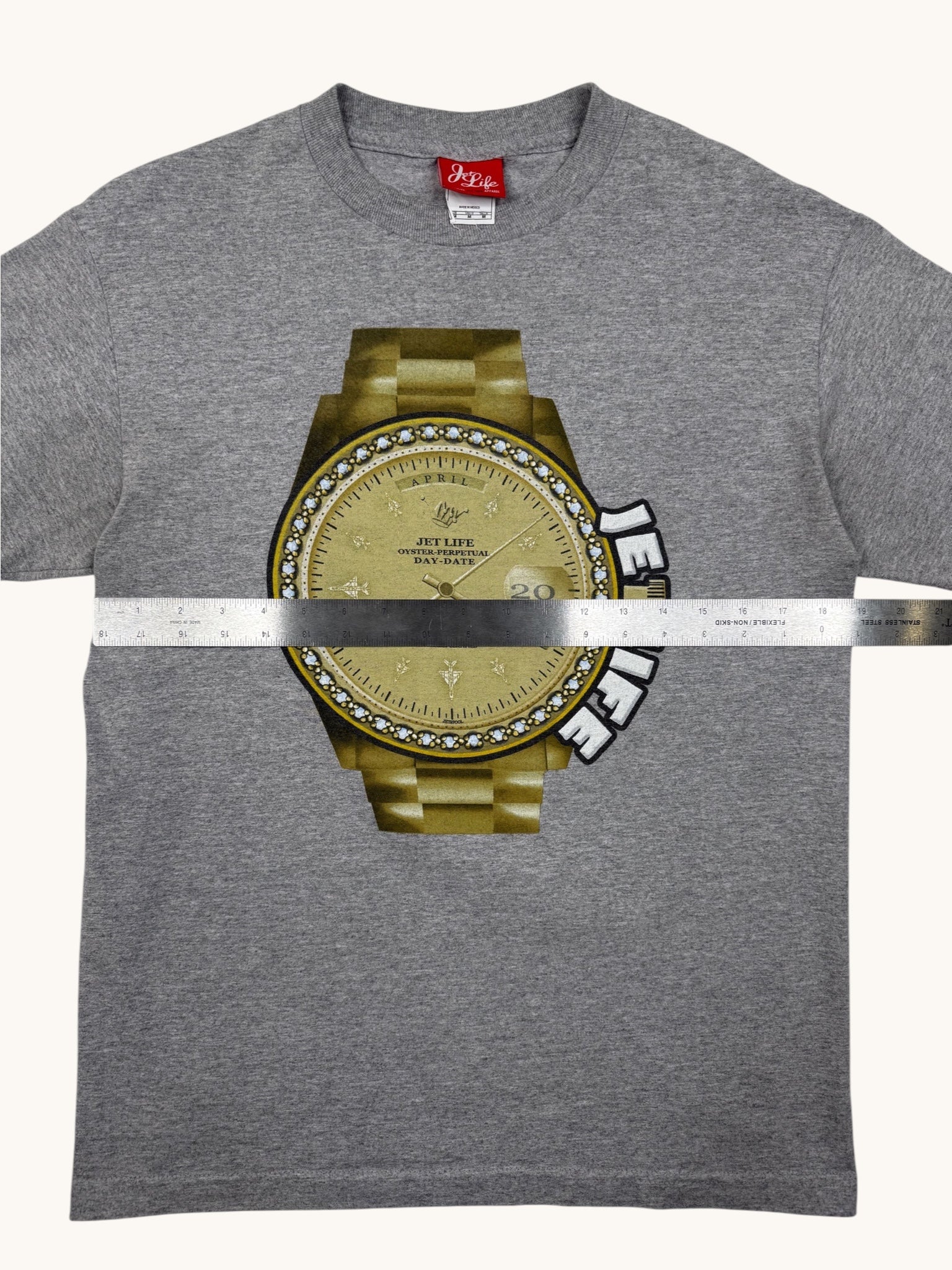 00s Jet Life Gray Clock Graphic Tee - M