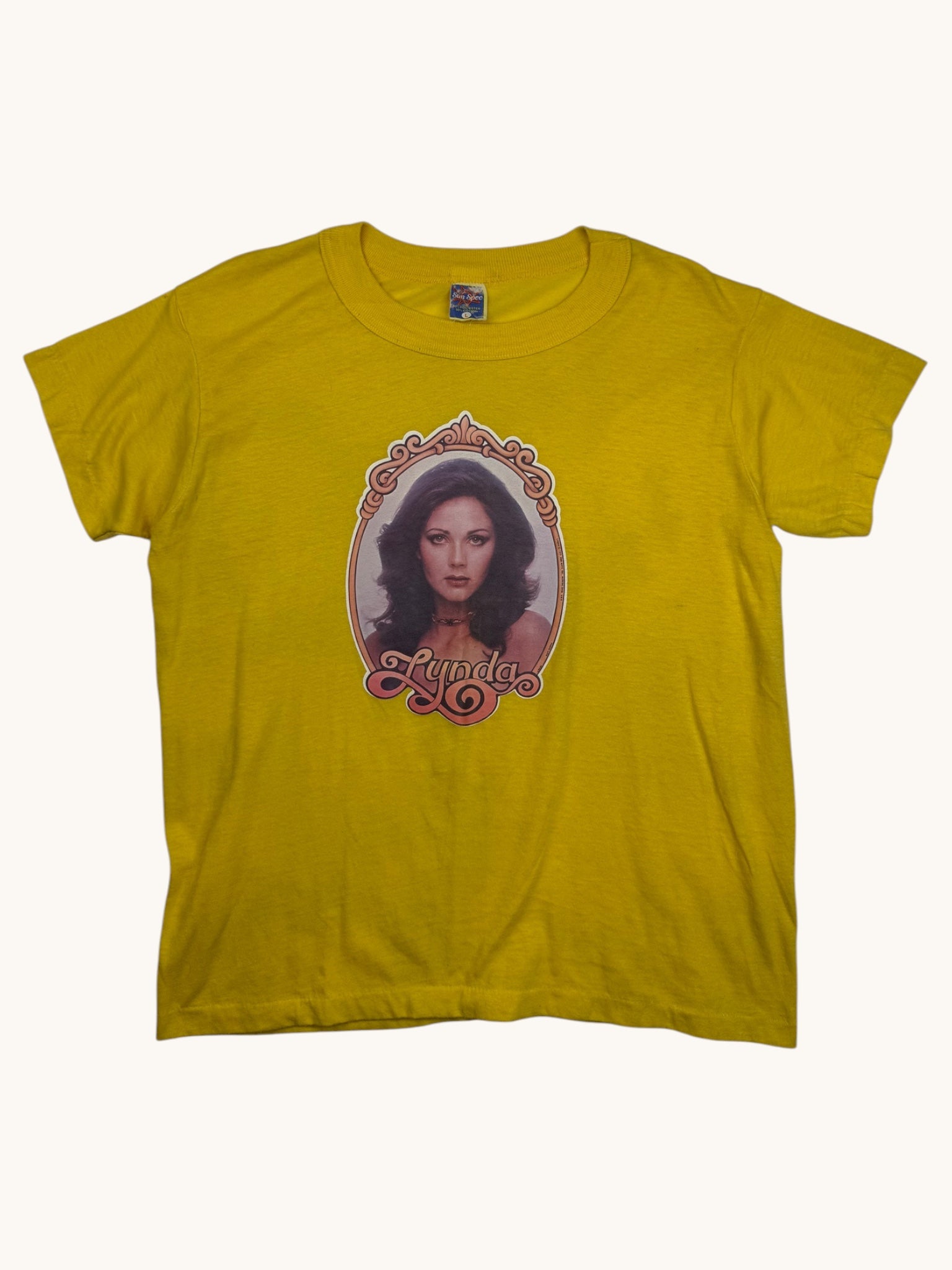 70s Sun Spec Yellow Wonder Woman Graphic Tee - L