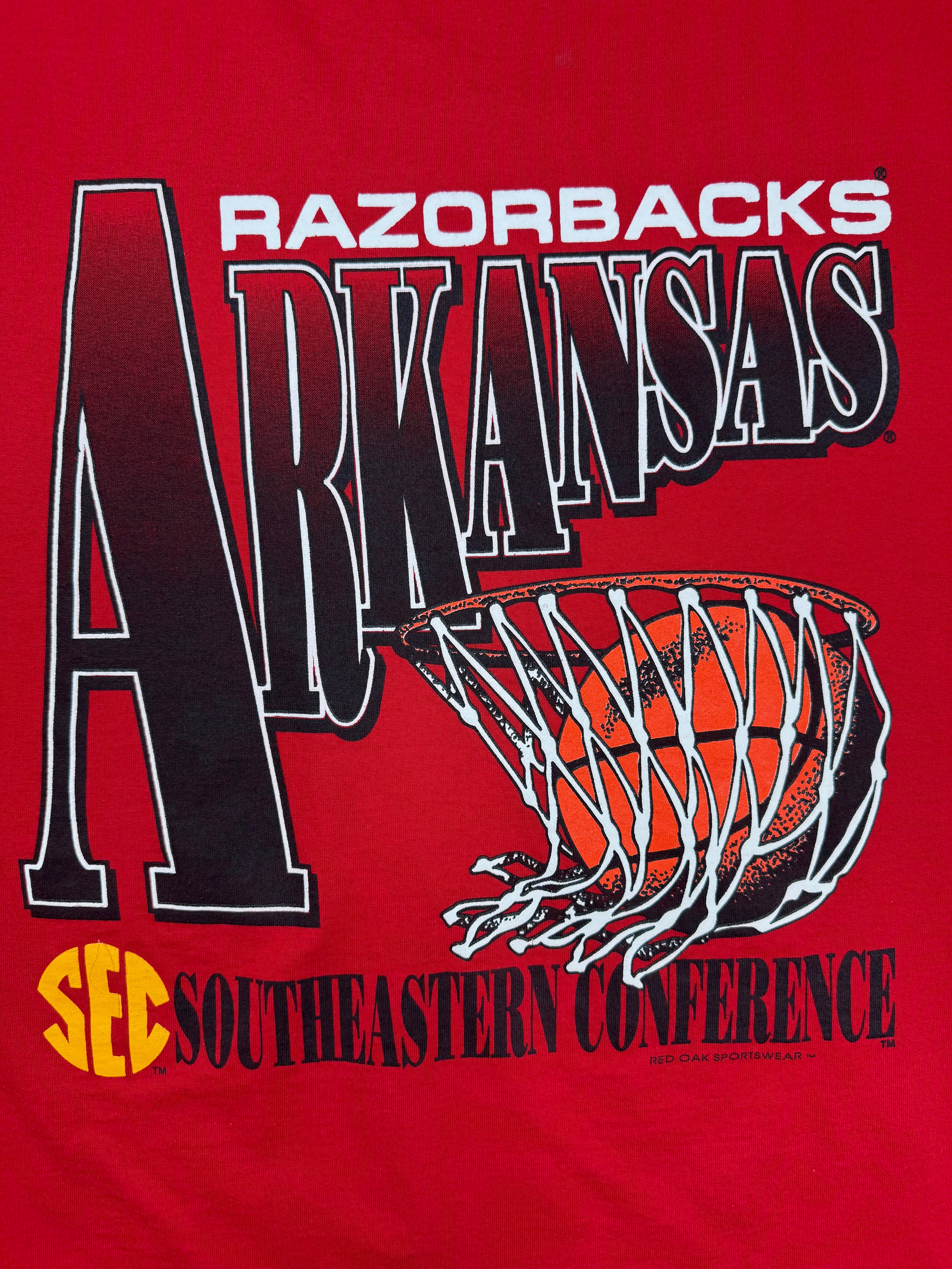 90s Jerzees Red Razorbacks Tee - XL