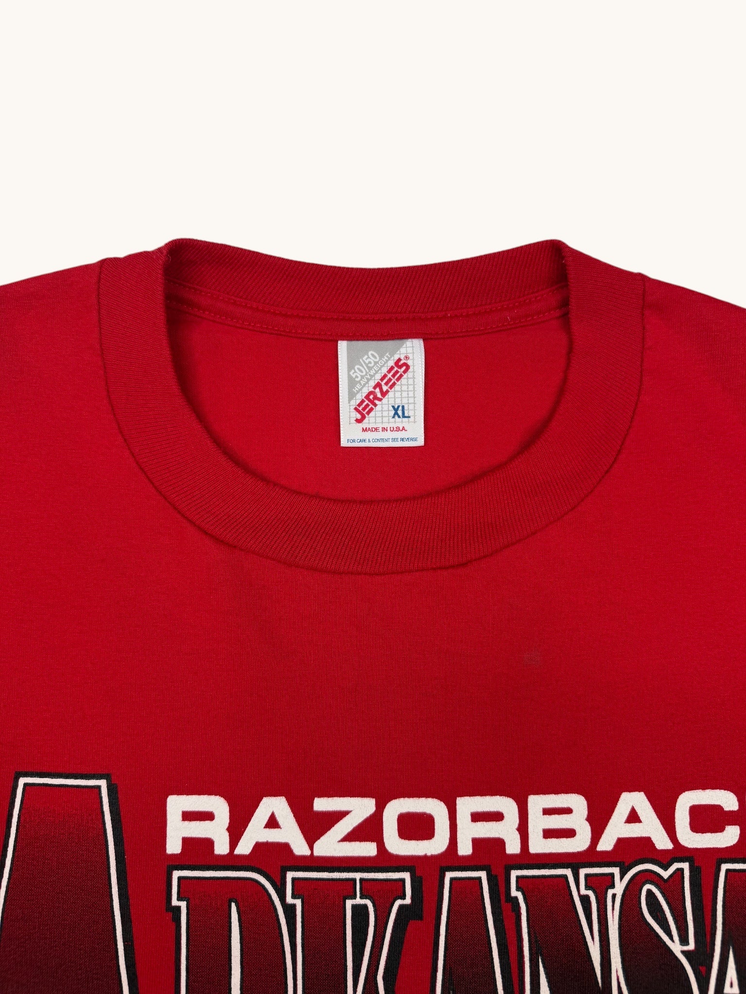 90s Jerzees Red Razorbacks Tee - XL