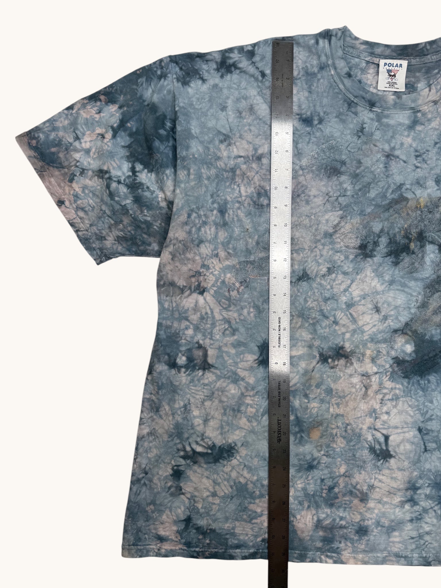 90s Polar Graphics Blue Tie-Dye Tee - 2XL