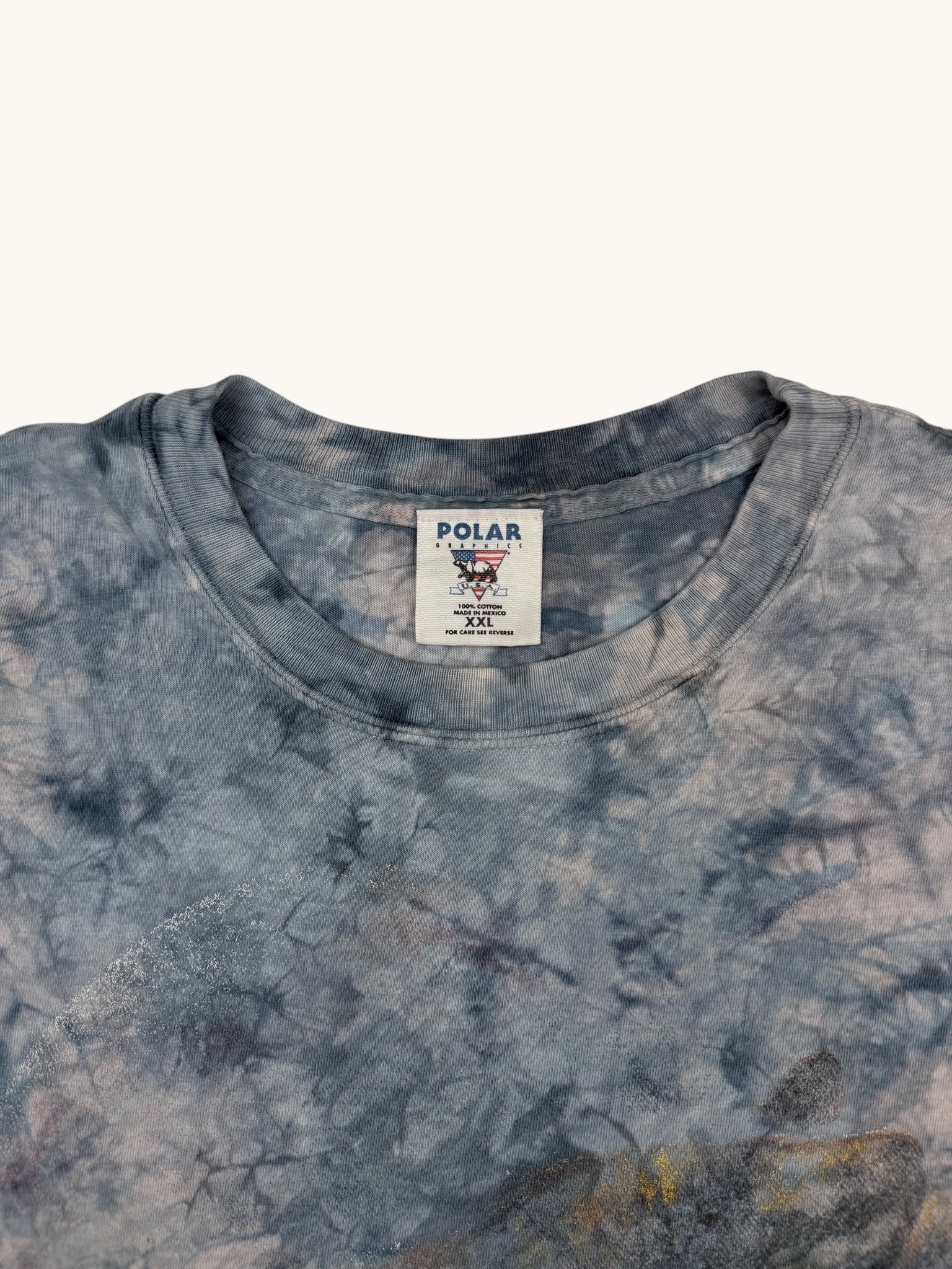 90s Polar Graphics Blue Tie-Dye Tee - 2XL