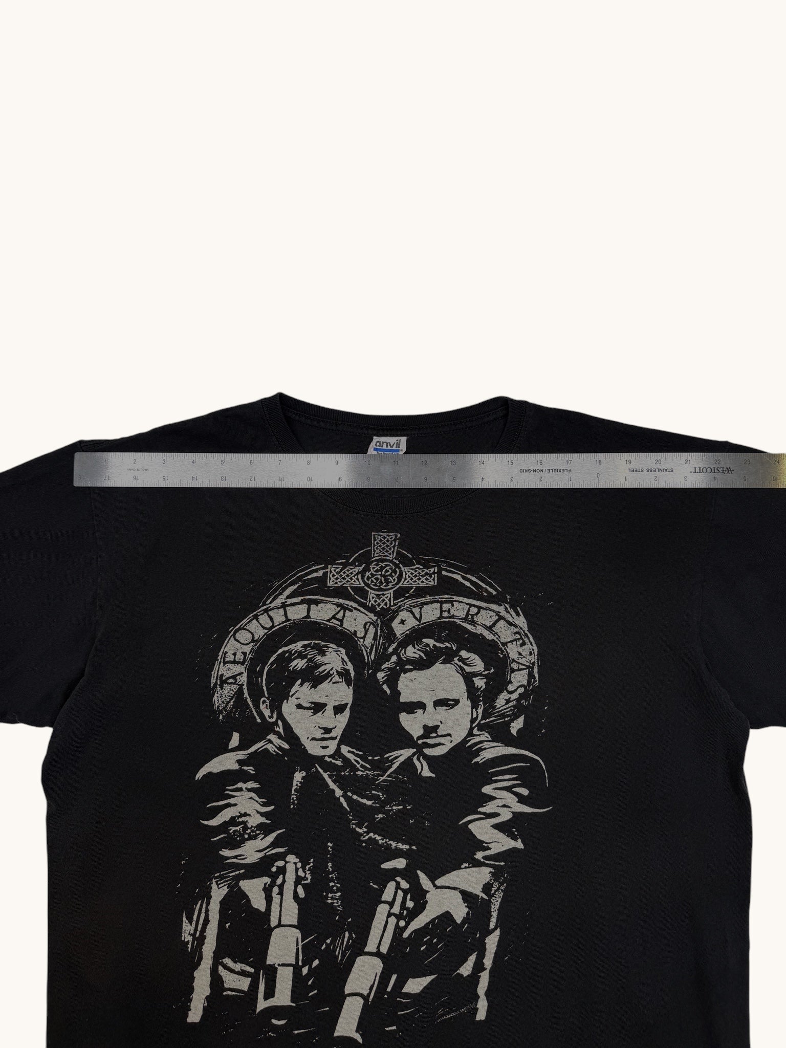 90s Anvil Black Graphic Tee - XL
