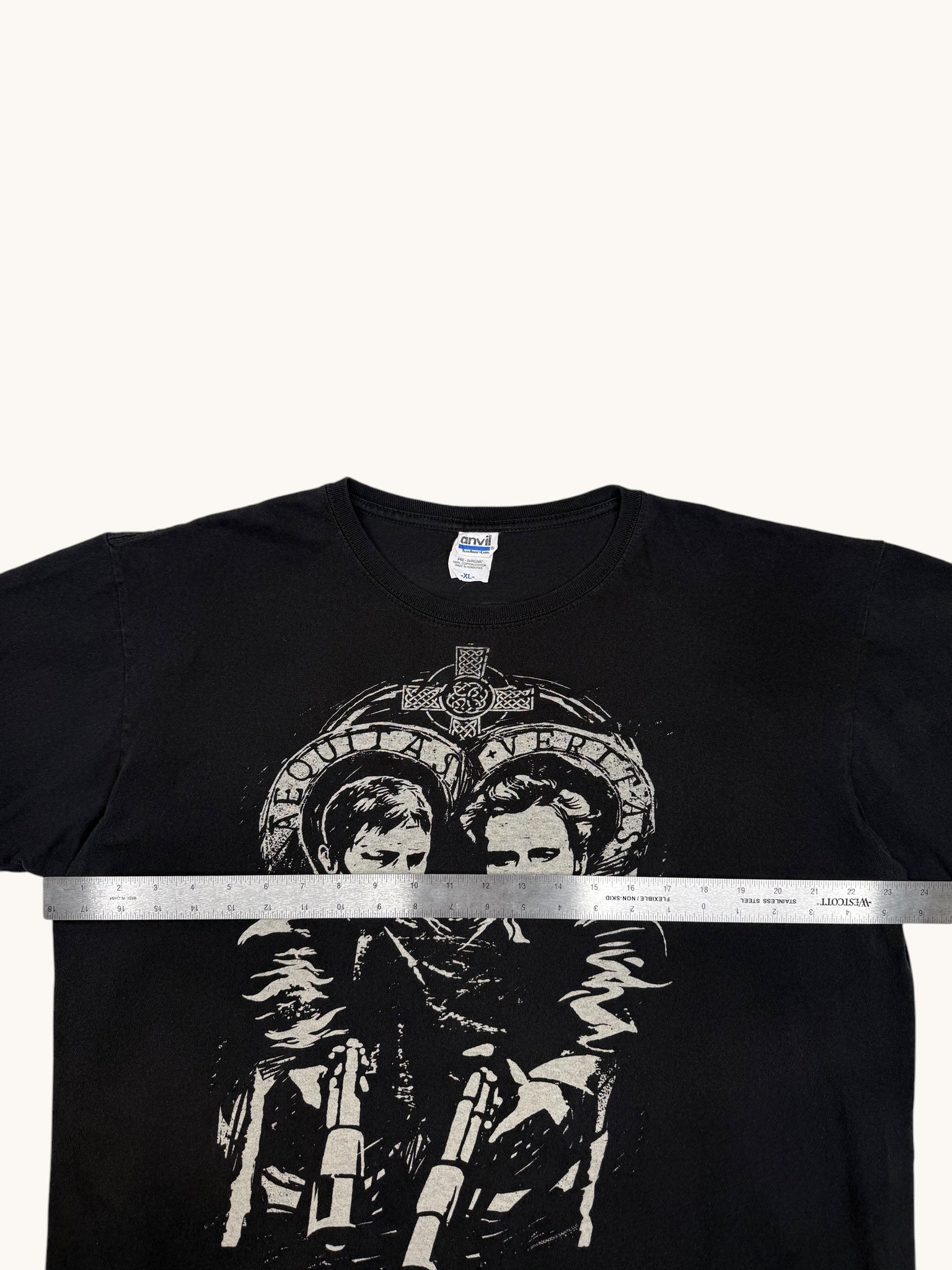 90s Anvil Black Graphic Tee - XL