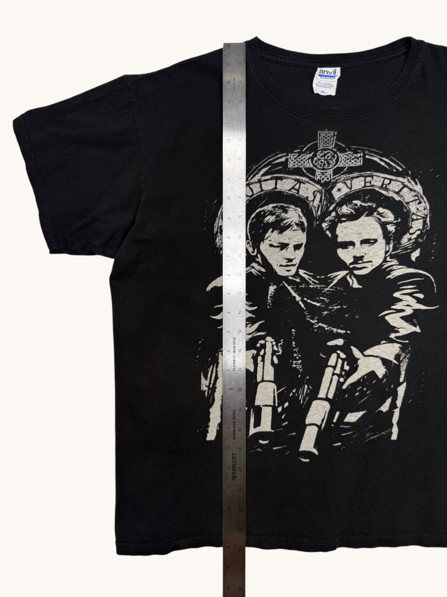 90s Anvil Black Graphic Tee - XL