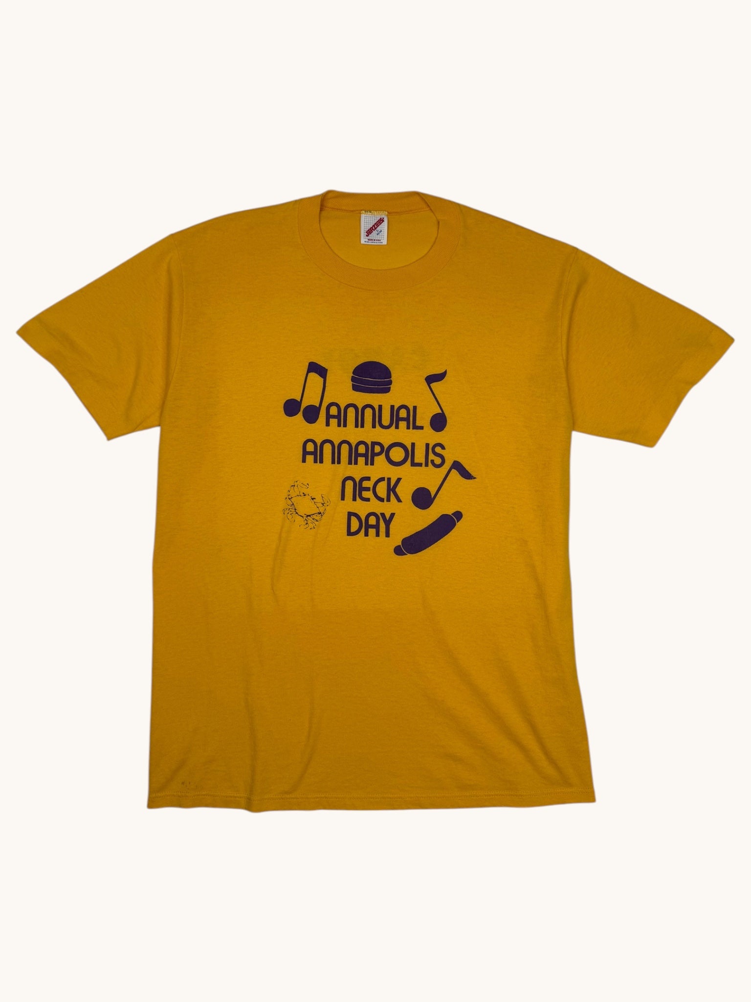 90s Jerzees Yellow Annapolis Tee - L