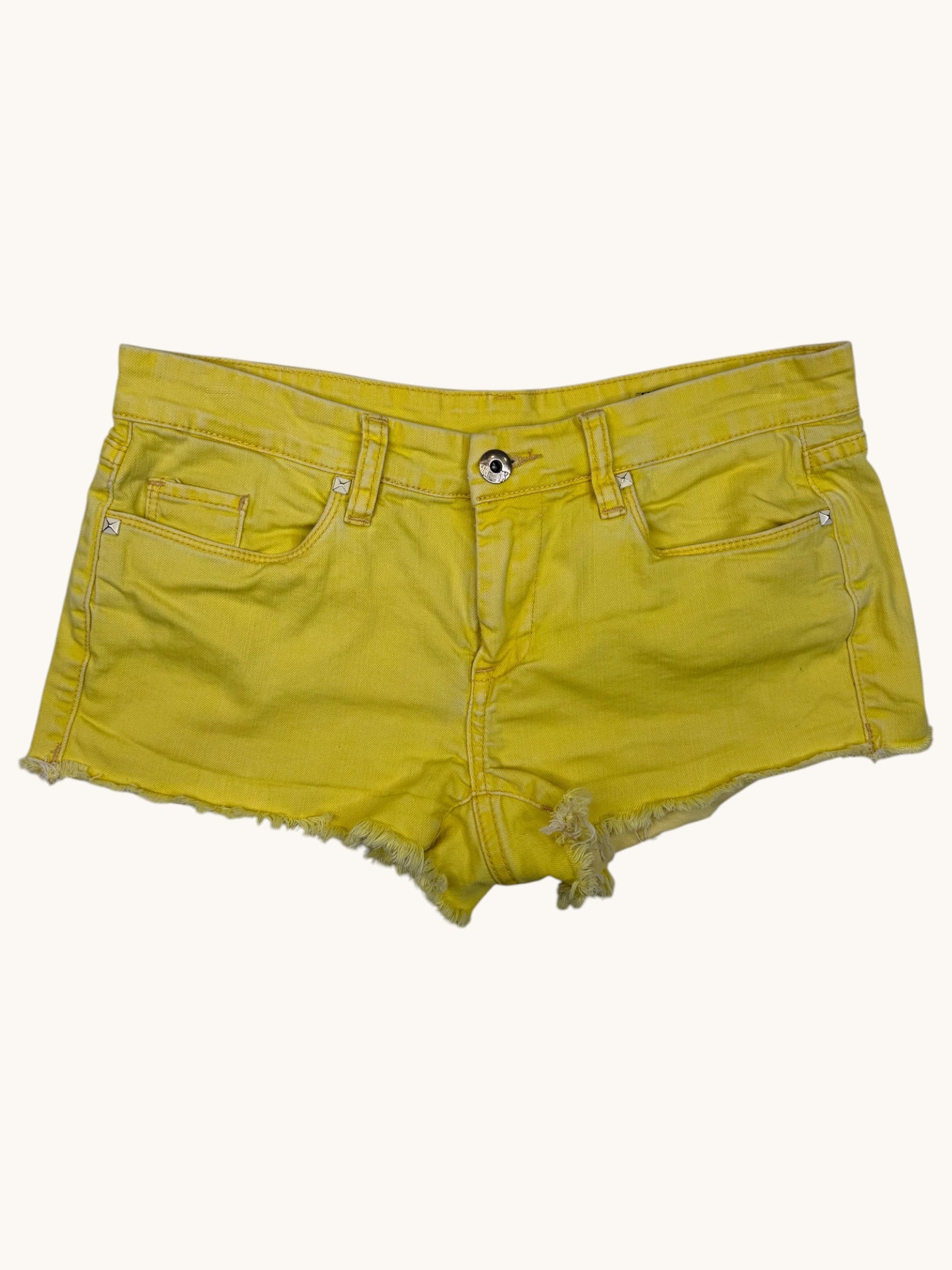 00s Blank Yellow Low Rise Shorts - 28
