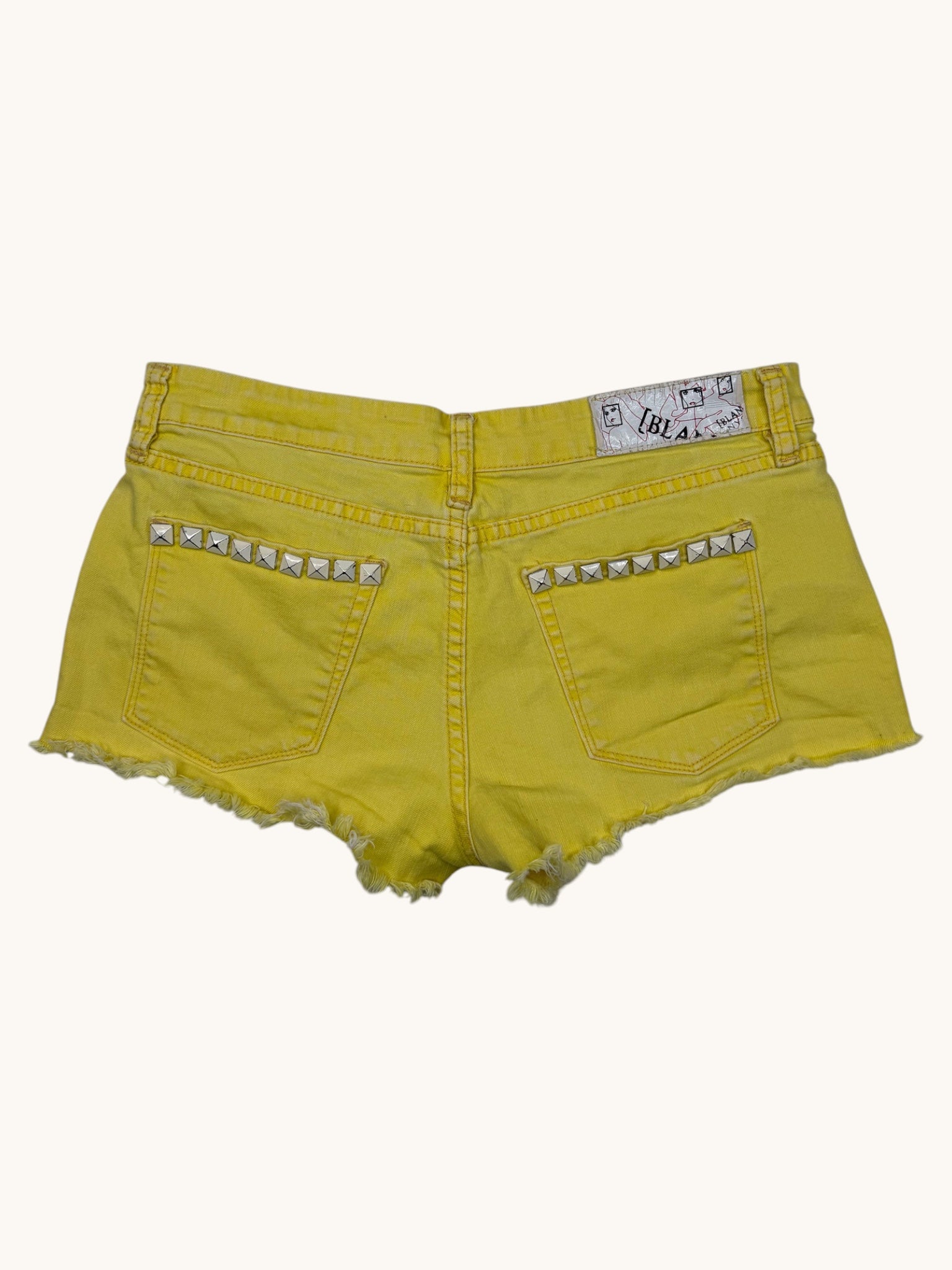 00s Blank Yellow Low Rise Shorts - 28