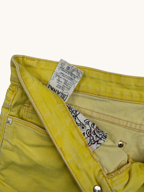 00s Blank Yellow Low Rise Shorts - 28
