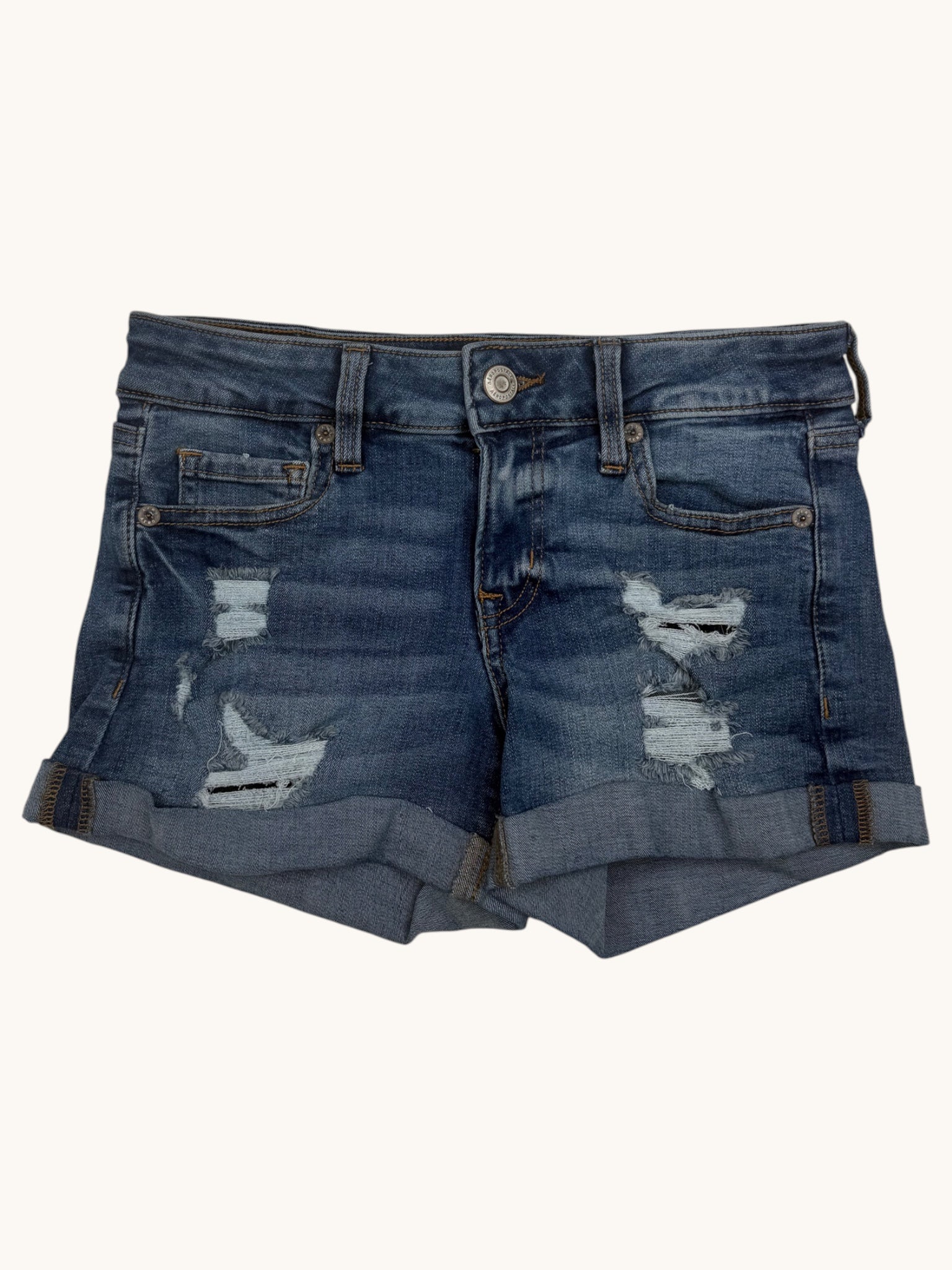 00s Aeropostale Low Rise Denim Shorts - 0