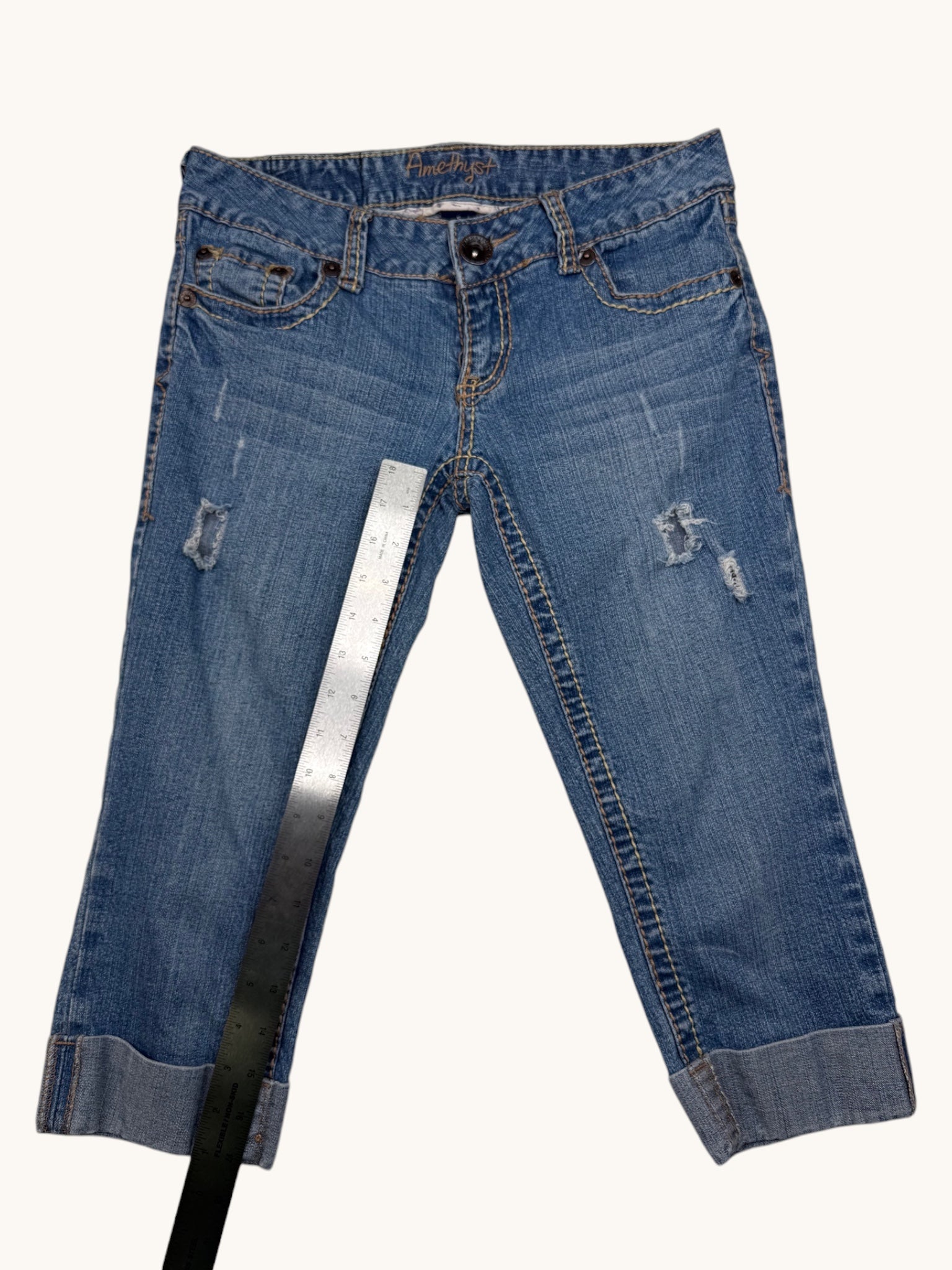 00s Amethyst Blue Denim Pants - 5