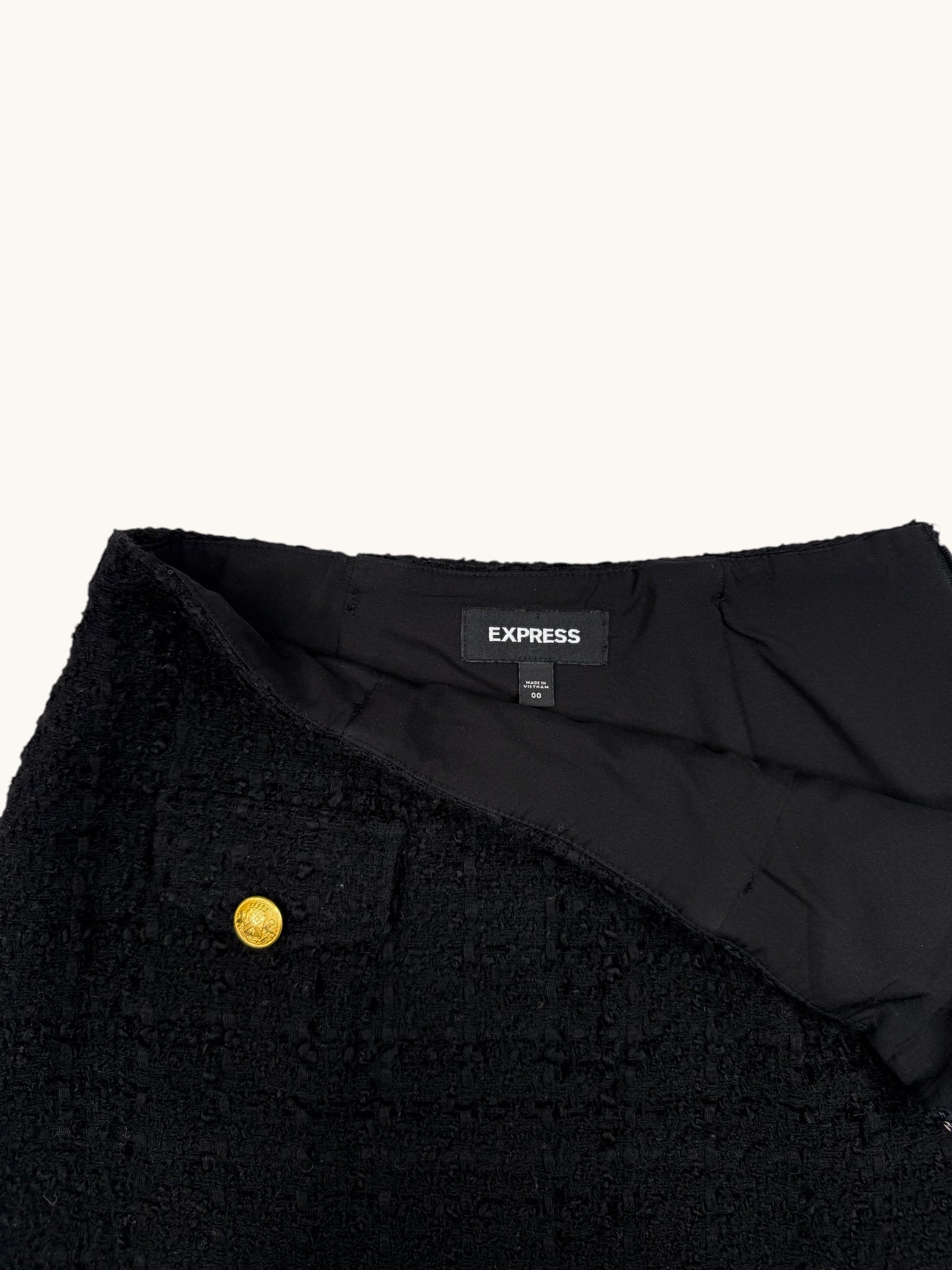 Express Black Tweed Skirt - 00