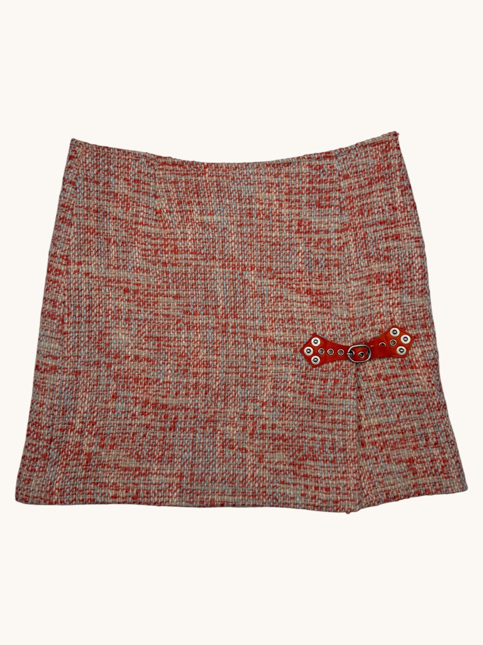90s Cynthia Steffe Orange Tweed Skirt - 4