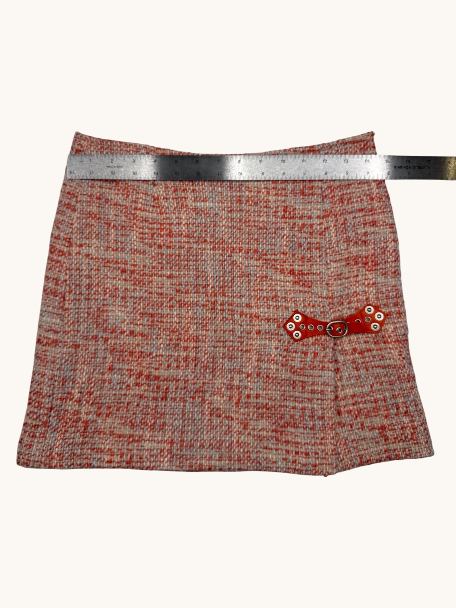 90s Cynthia Steffe Orange Tweed Skirt - 4