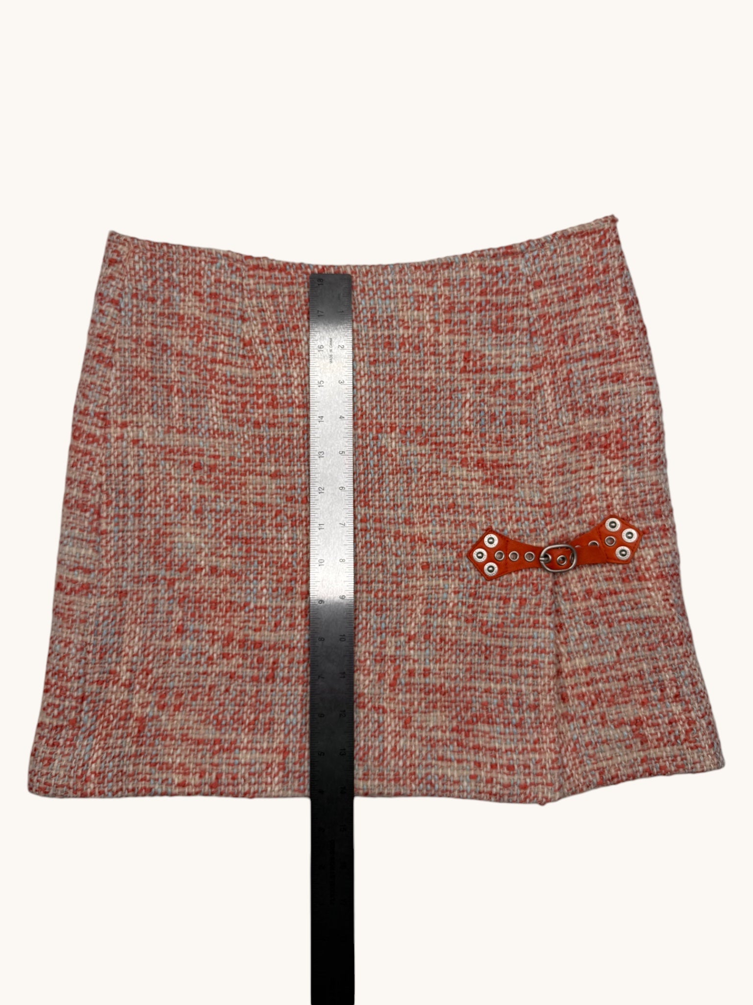 90s Cynthia Steffe Orange Tweed Skirt - 4
