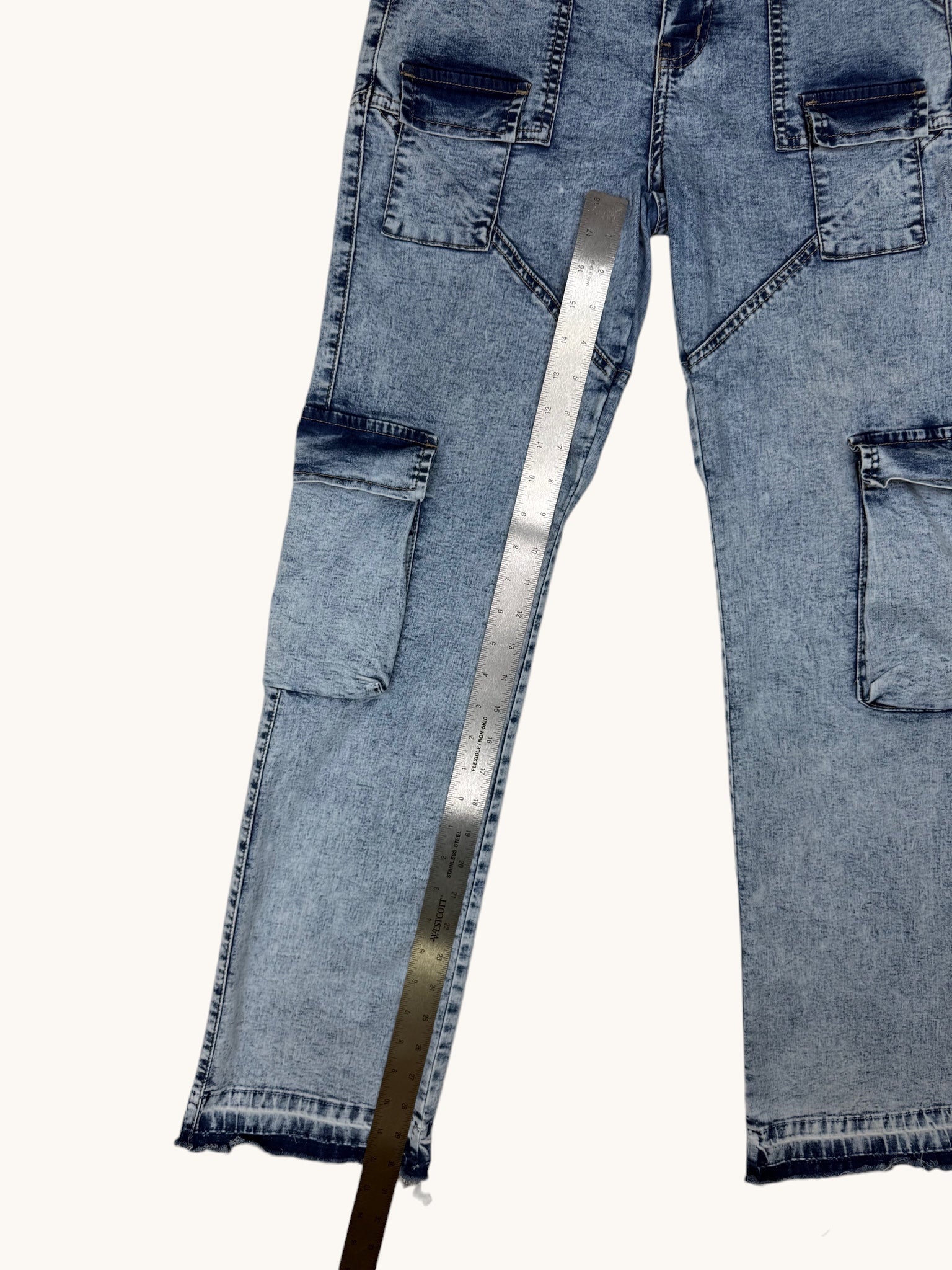 00s VIP Jeans Blue Denim Cargo Pants - 29