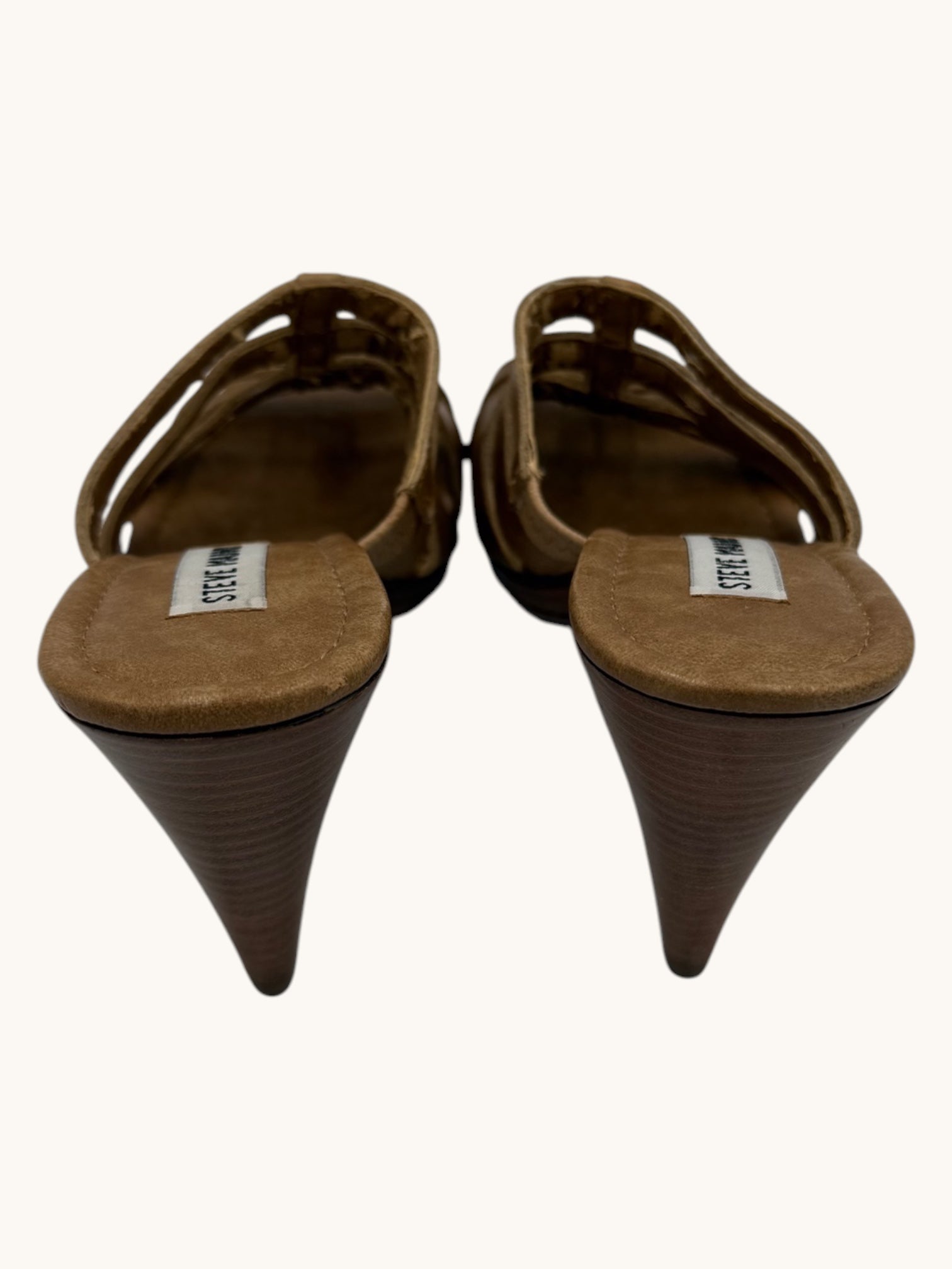 00s Steve Madden Tan Leather Strappy Heel Sandals - 6