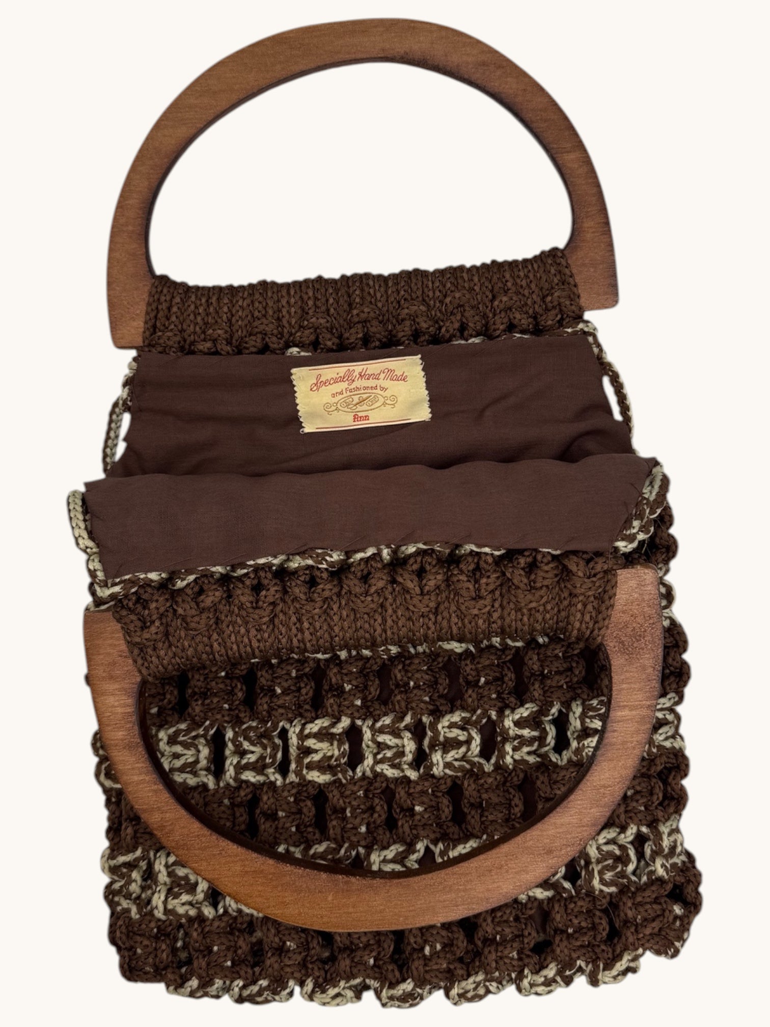 90s Brown Knit Handbag