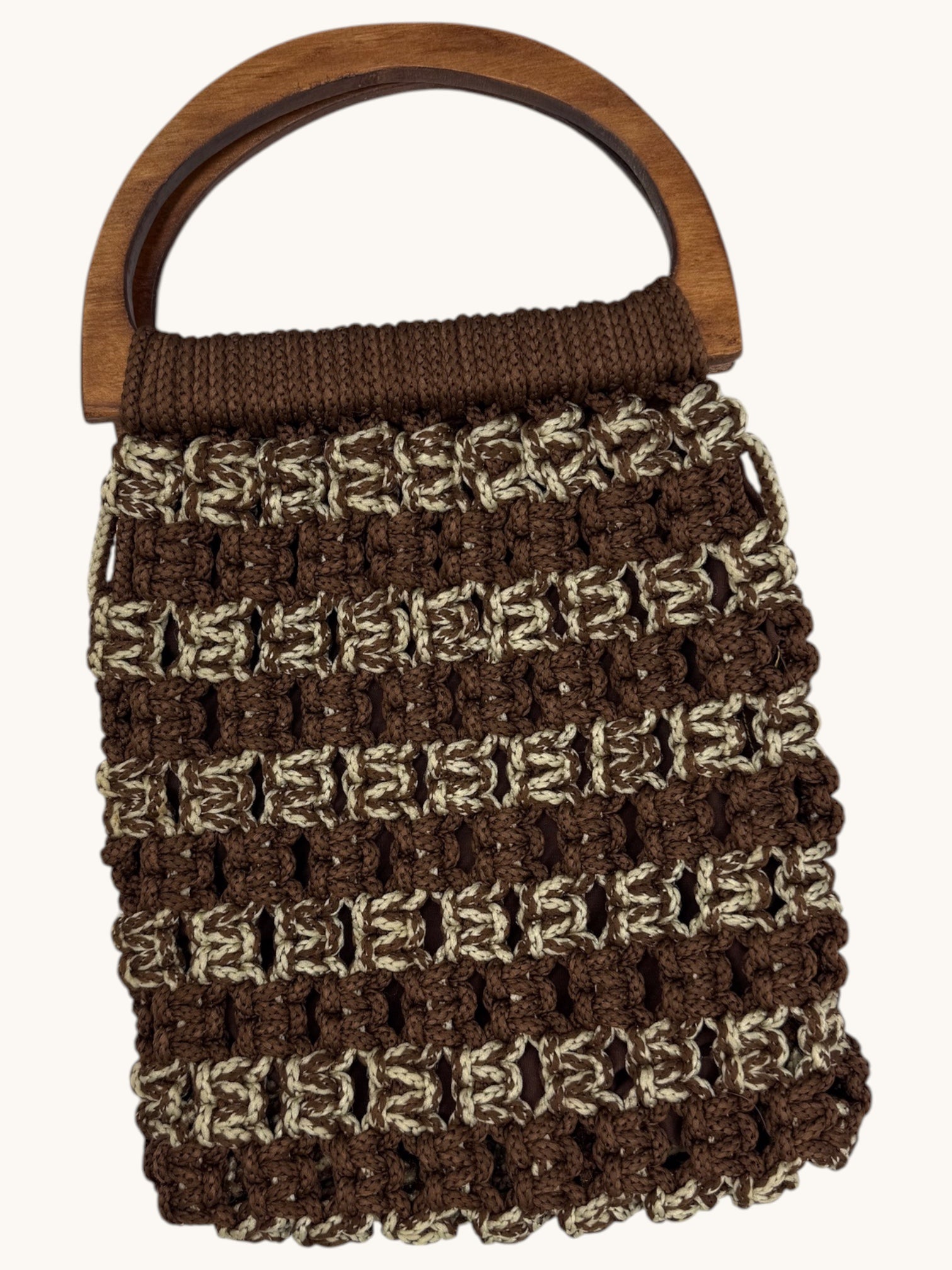 90s Brown Knit Handbag