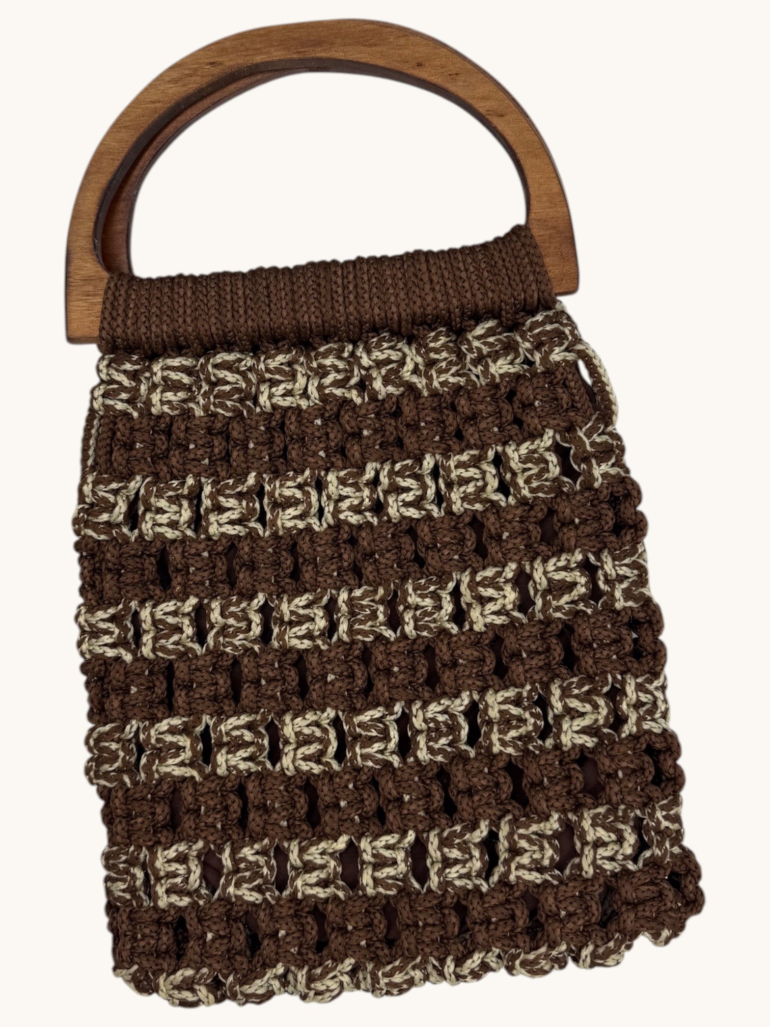 90s Brown Knit Handbag