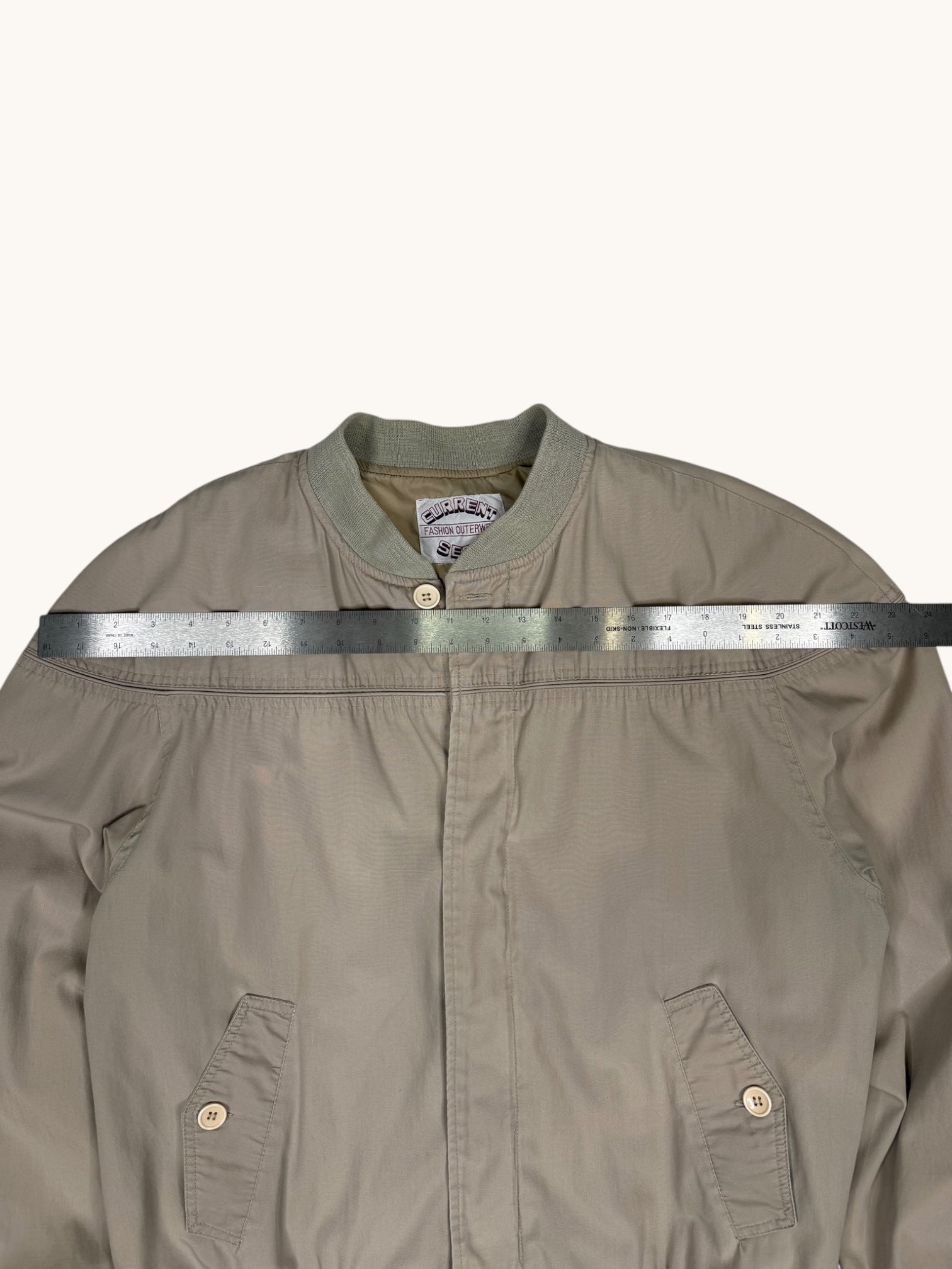 90s Current Seen Beige Bomber Jacket - L