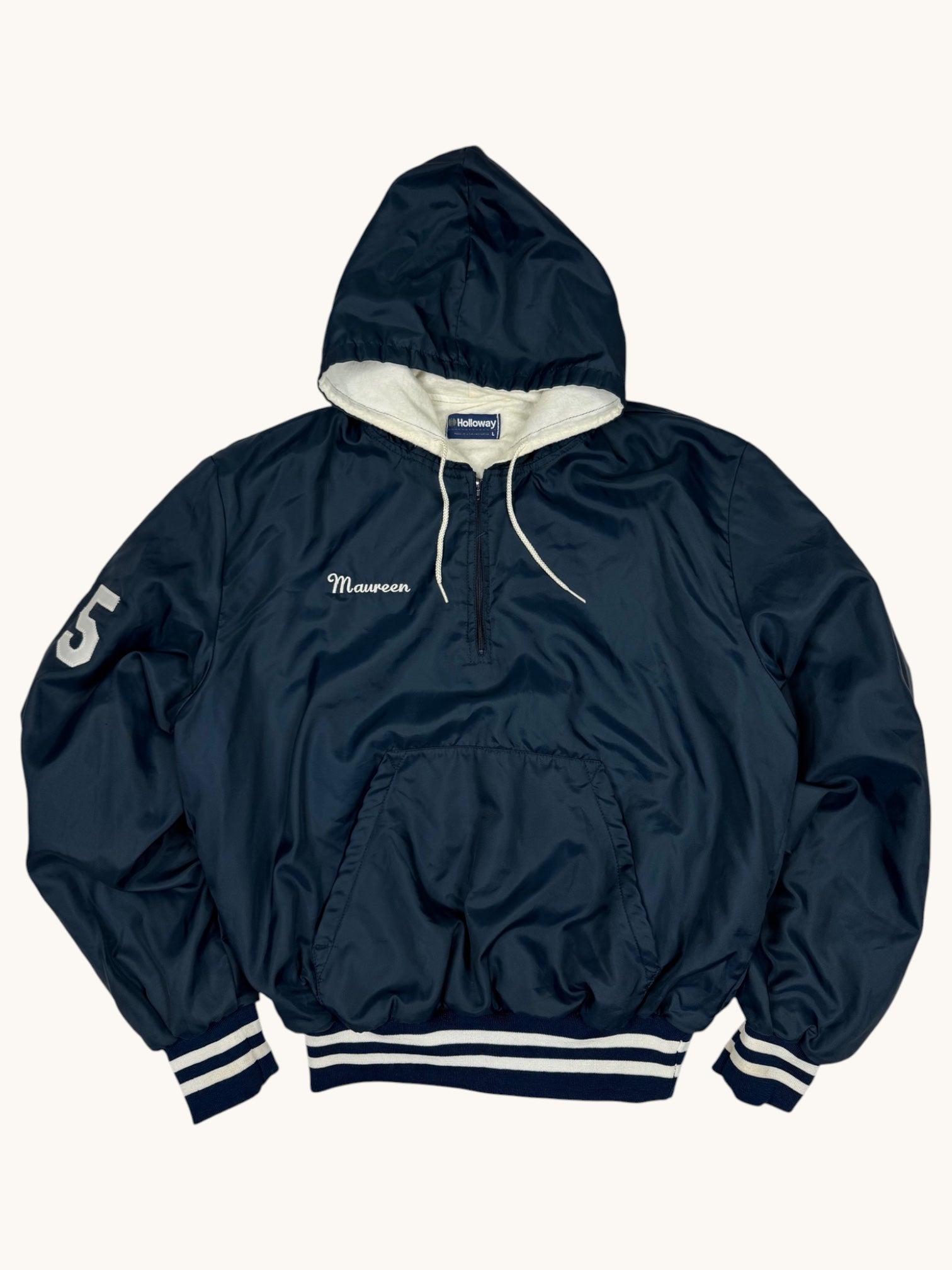 90s Holloway Navy Blue Windbreaker Jacket - L