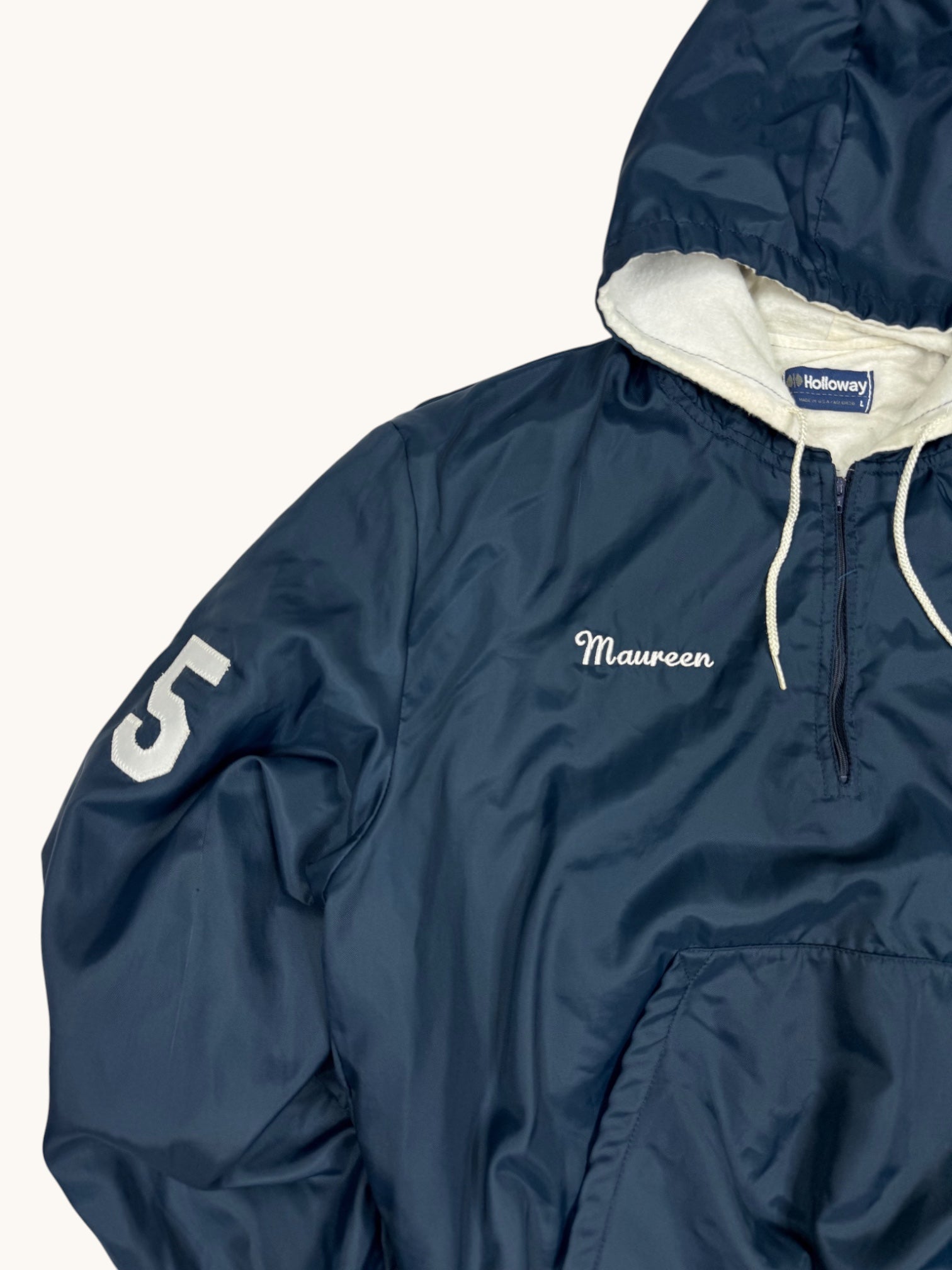 90s Holloway Navy Blue Windbreaker Jacket - L