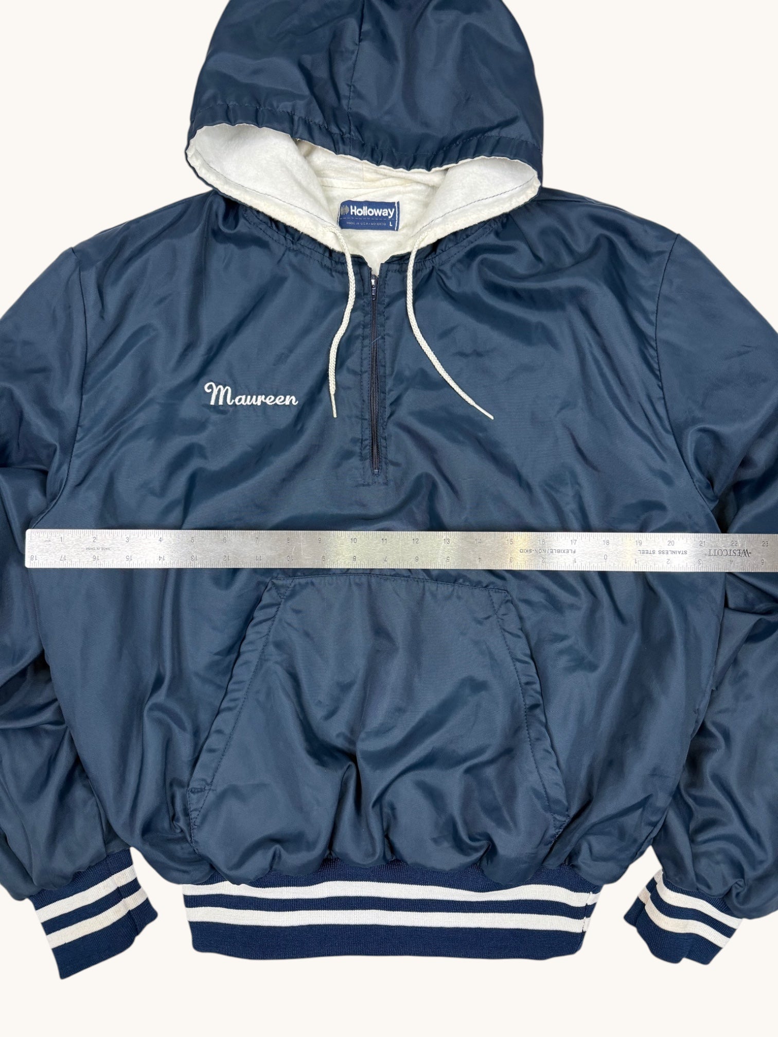 90s Holloway Navy Blue Windbreaker Jacket - L