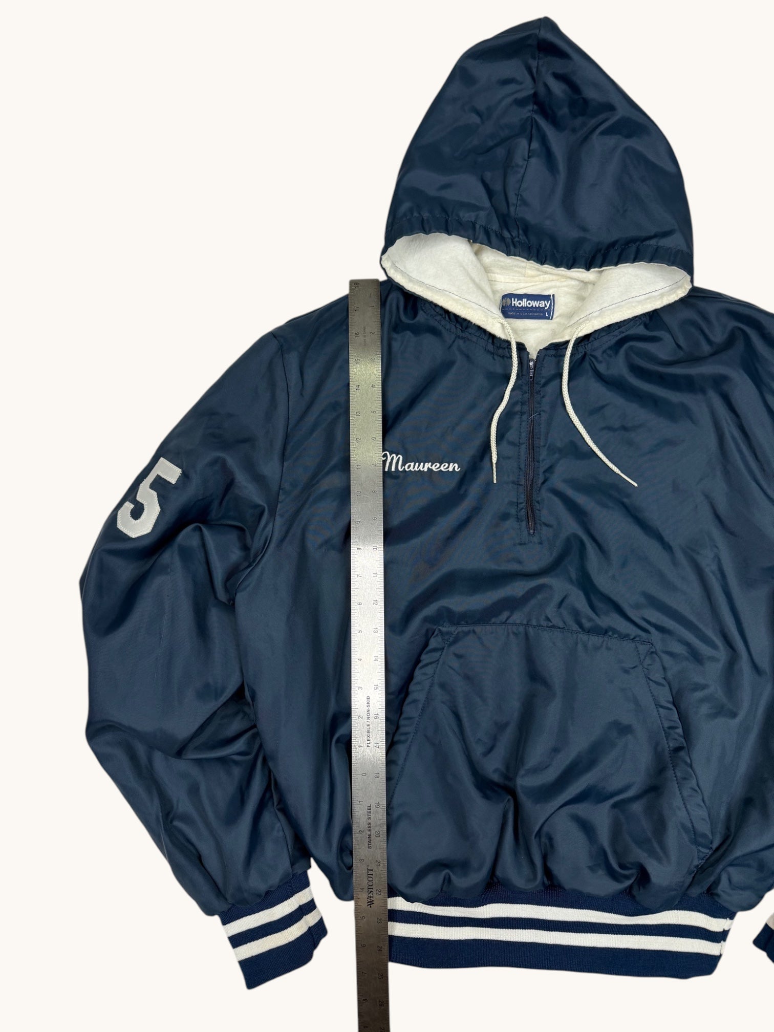 90s Holloway Navy Blue Windbreaker Jacket - L
