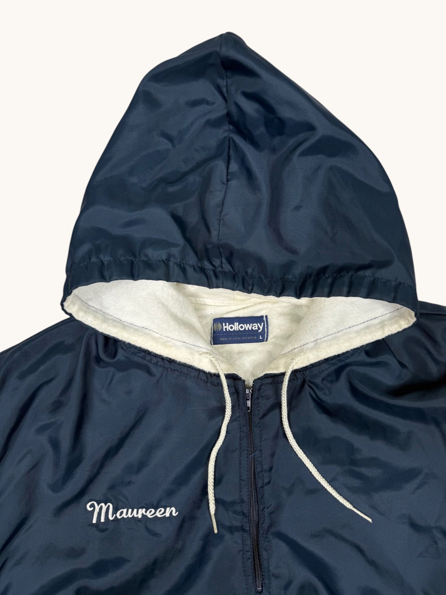 90s Holloway Navy Blue Windbreaker Jacket - L