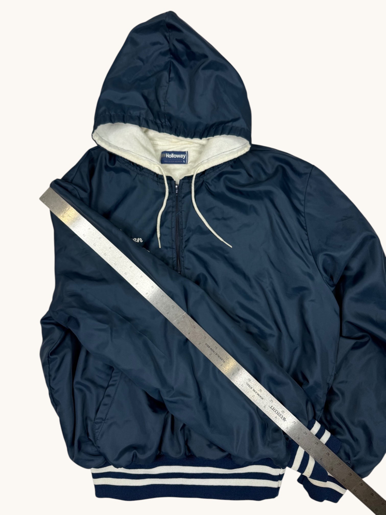 90s Holloway Navy Blue Windbreaker Jacket - L