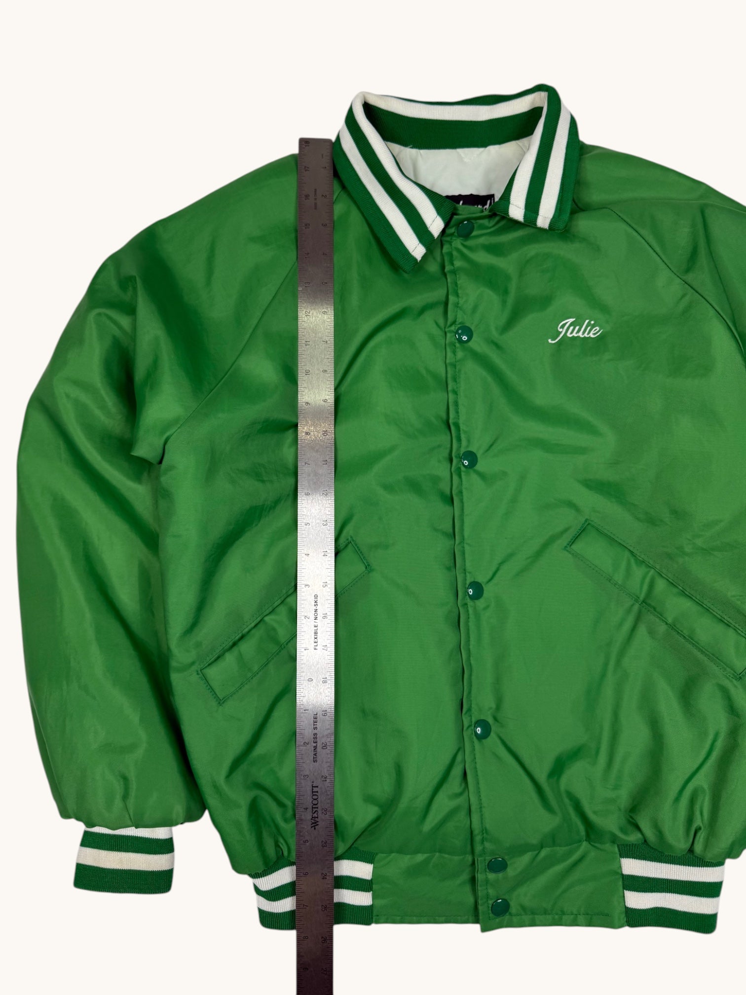90s Scoreboard Sportswear Green Varsity Jacket - M