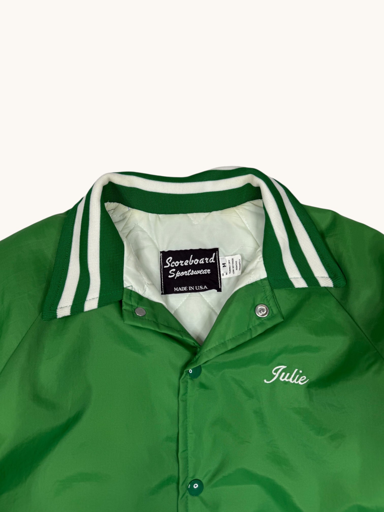 90s Scoreboard Sportswear Green Varsity Jacket - M
