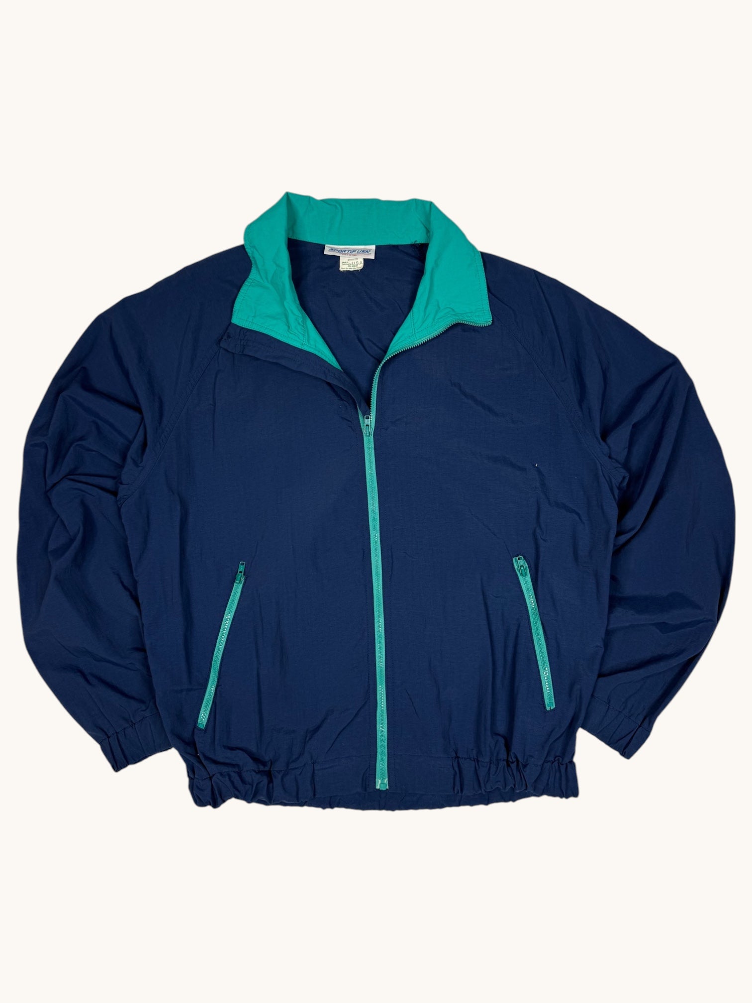 90s Sportif USA Navy Blue Zip-Up Jacket - L