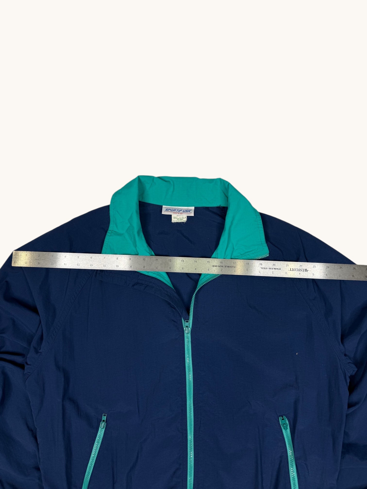 90s Sportif USA Navy Blue Zip-Up Jacket - L
